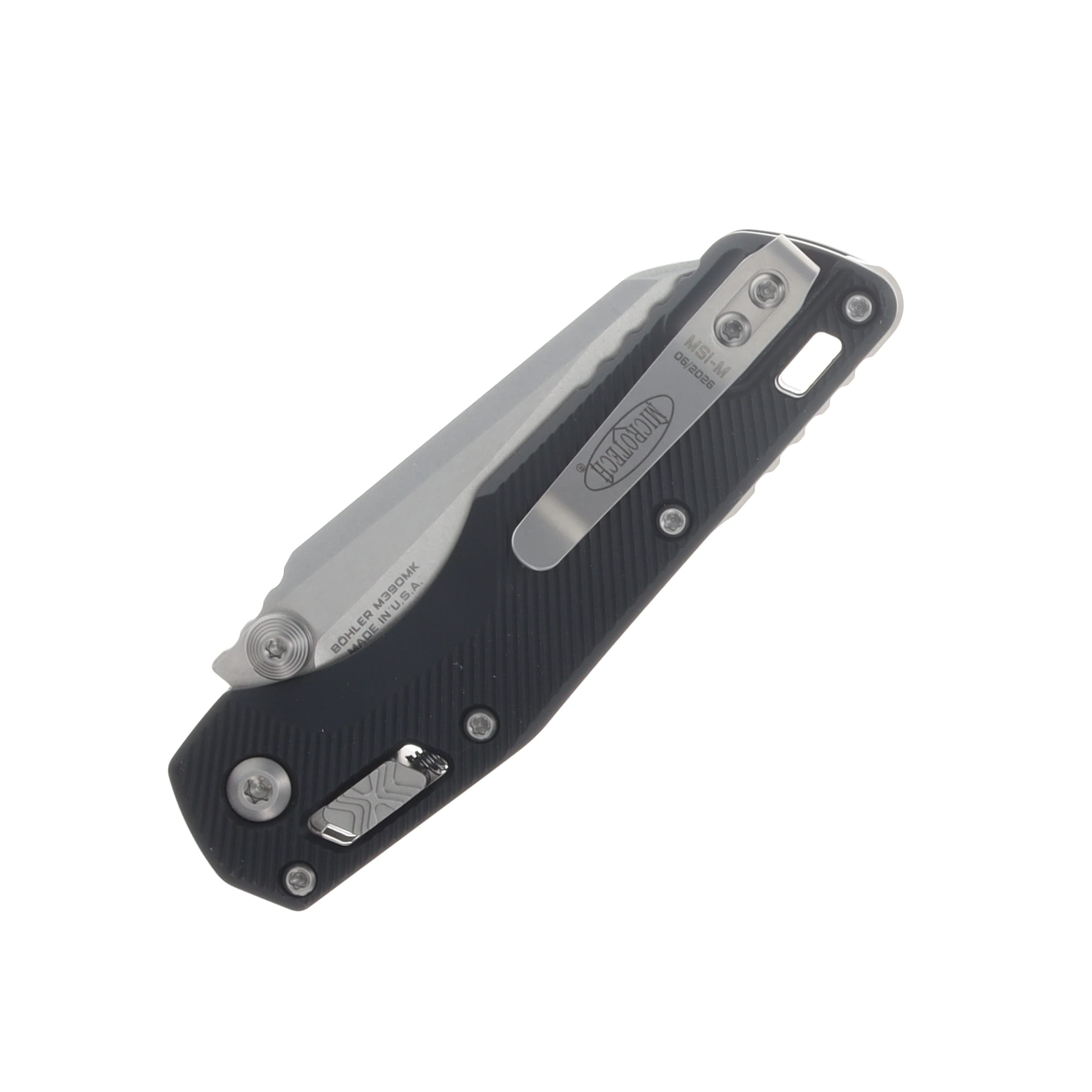 Microtech MSI Mini RAM-LOK Folder SW Part Serrate Fluted Aluminum Black MT210M11FL View 6