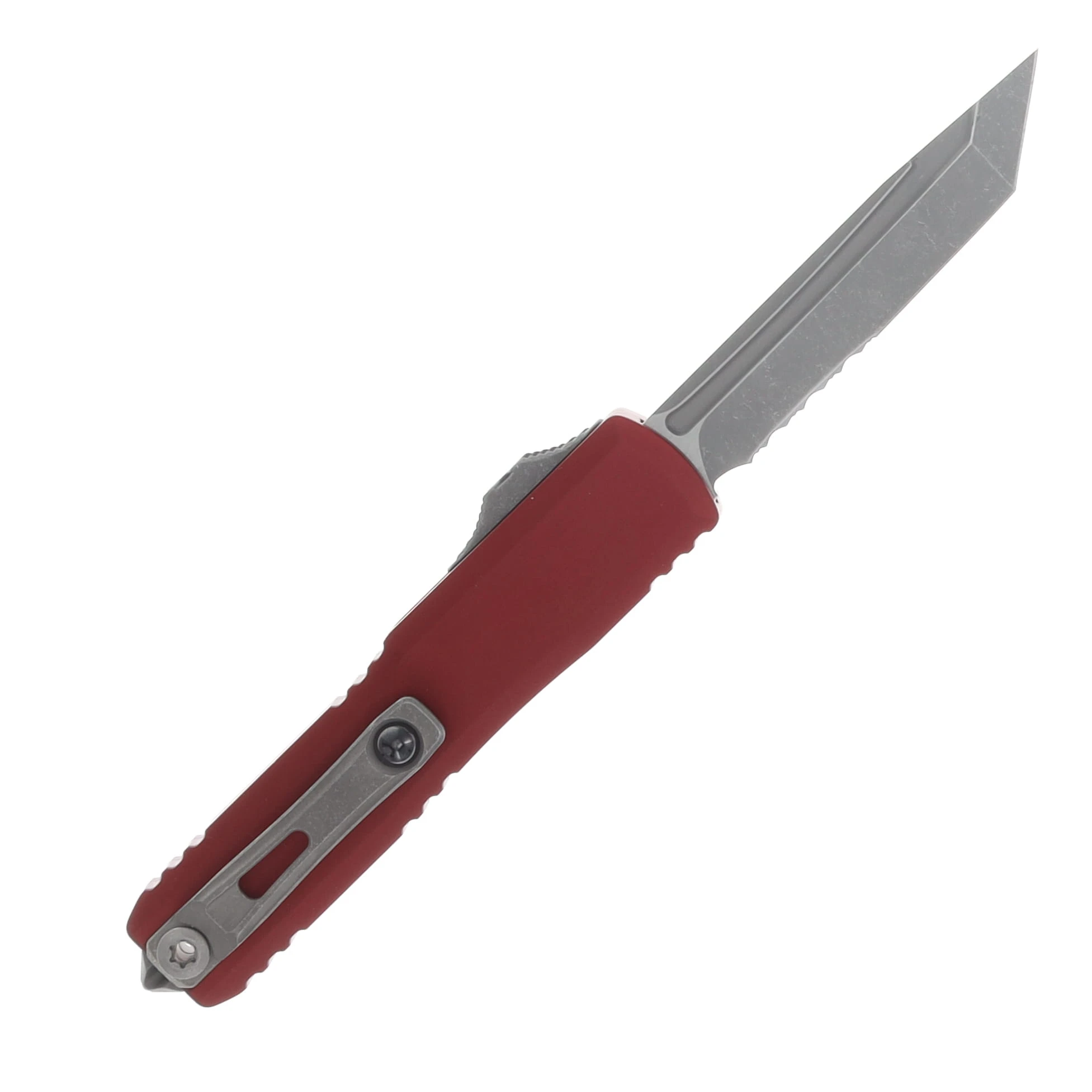 Microtech UTX-70 Gen IV OTF Auto T/E Apocalyptic Part Serrate Merlot AUMT1149411APMR View 2