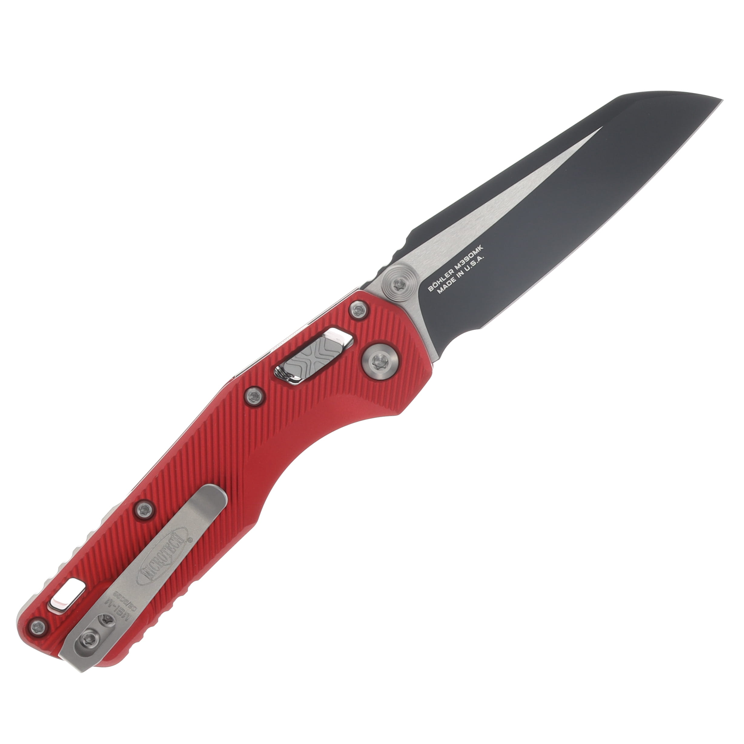 Microtech MSI Mini RAM-LOK Folder S/E Black Standard Fluted Aluminum Red MT210M1FLRD View 2