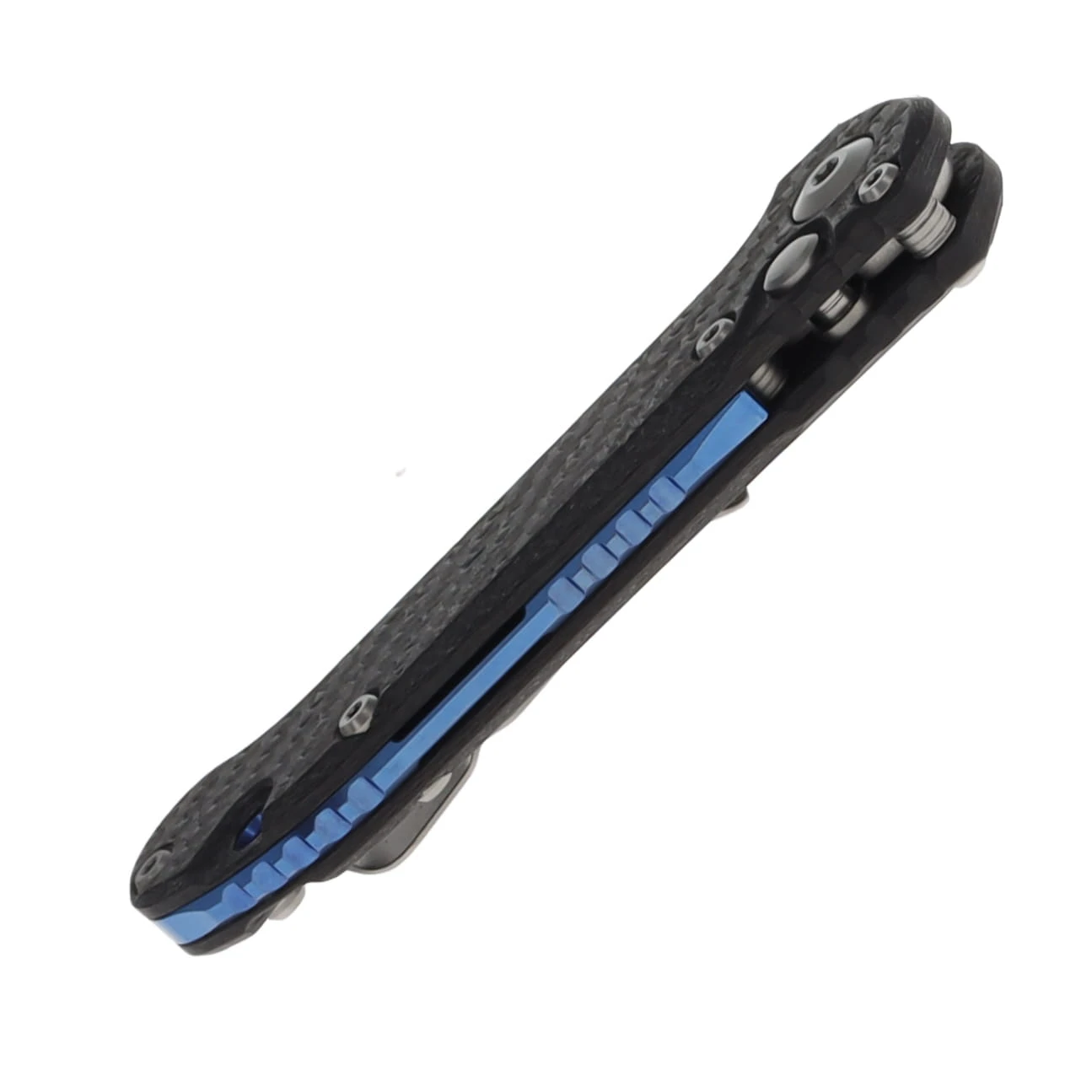 Microtech L.U.D.T. OTS Auto T/E Marfione Select SW Slab Side Carbon Fiber w/Blue TI Accent AUMT113610MS14 View 5