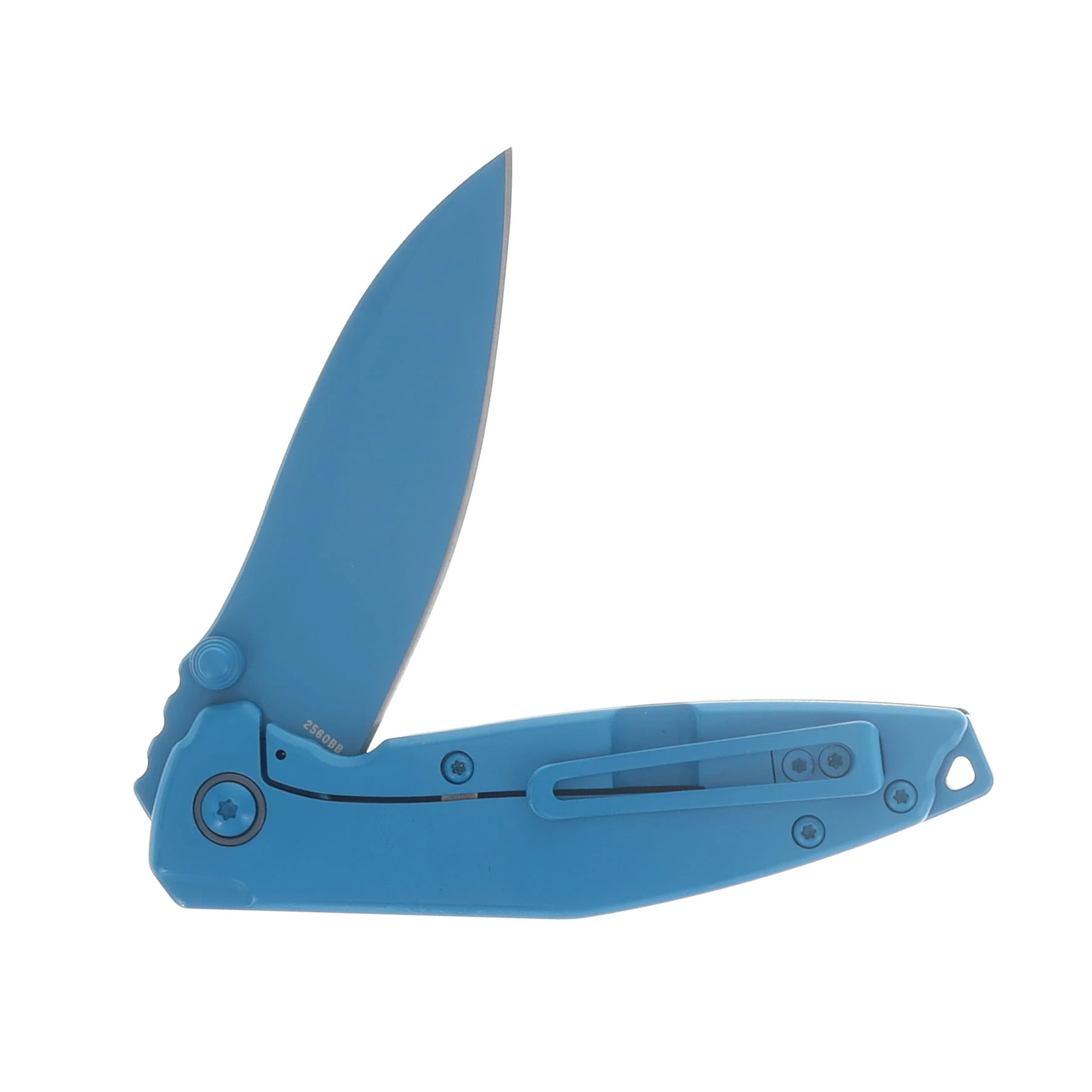 CRKT Ibis Framelock Folding Knife Blue Cerakote/Blue G-10 Lucas Burnley Design CR2560BB View 4