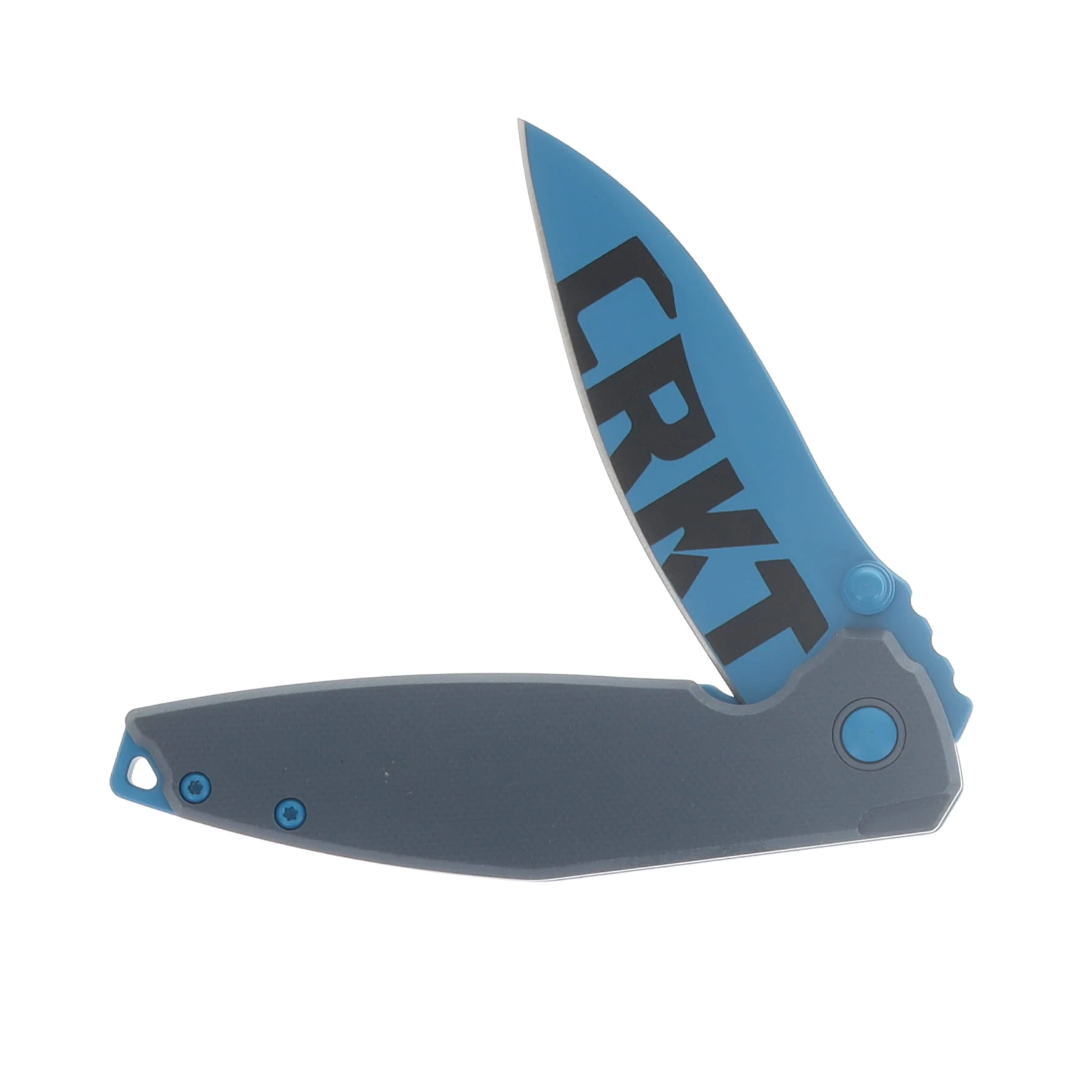CRKT Ibis Framelock Folding Knife Blue Cerakote/Blue G-10 Lucas Burnley Design CR2560BB View 3