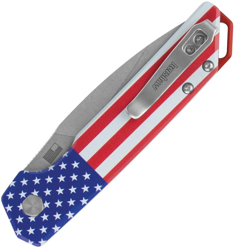 Kershaw Launch Iridium Out-the-Side Auto Knife USA Flag Stonewash MagnaCut AUKS7038USA View 2