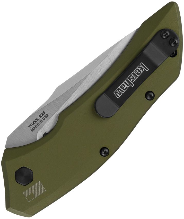 Kershaw Launch 1 Out-the-Side Auto Knife Olive Green Satin CPM 154 AUKS7100OL View 2