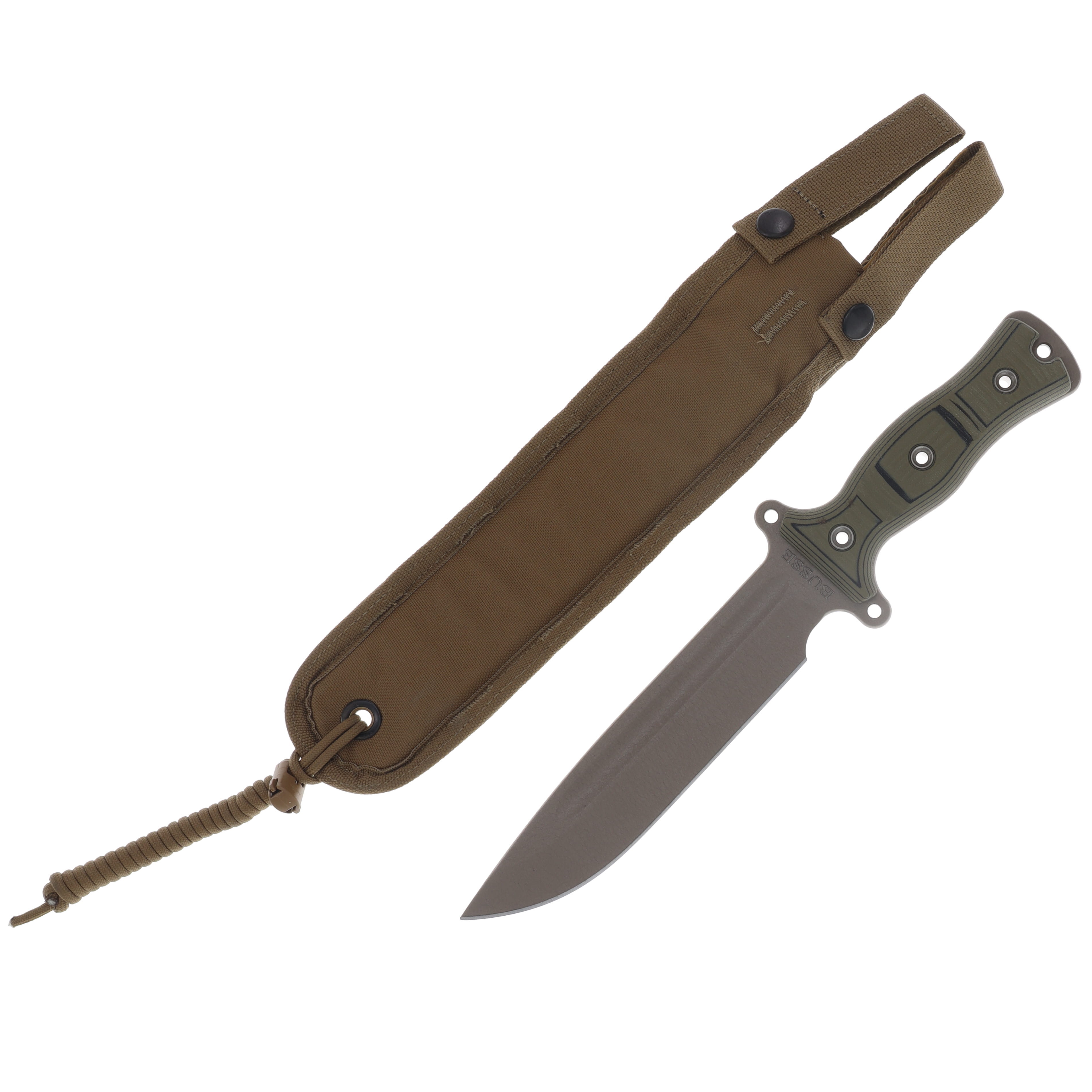 Busse Team Gemini Ultra Light Brigade Fixed Blade Desert Sage/Green & Black G-10 GEMINIDSGN View 2