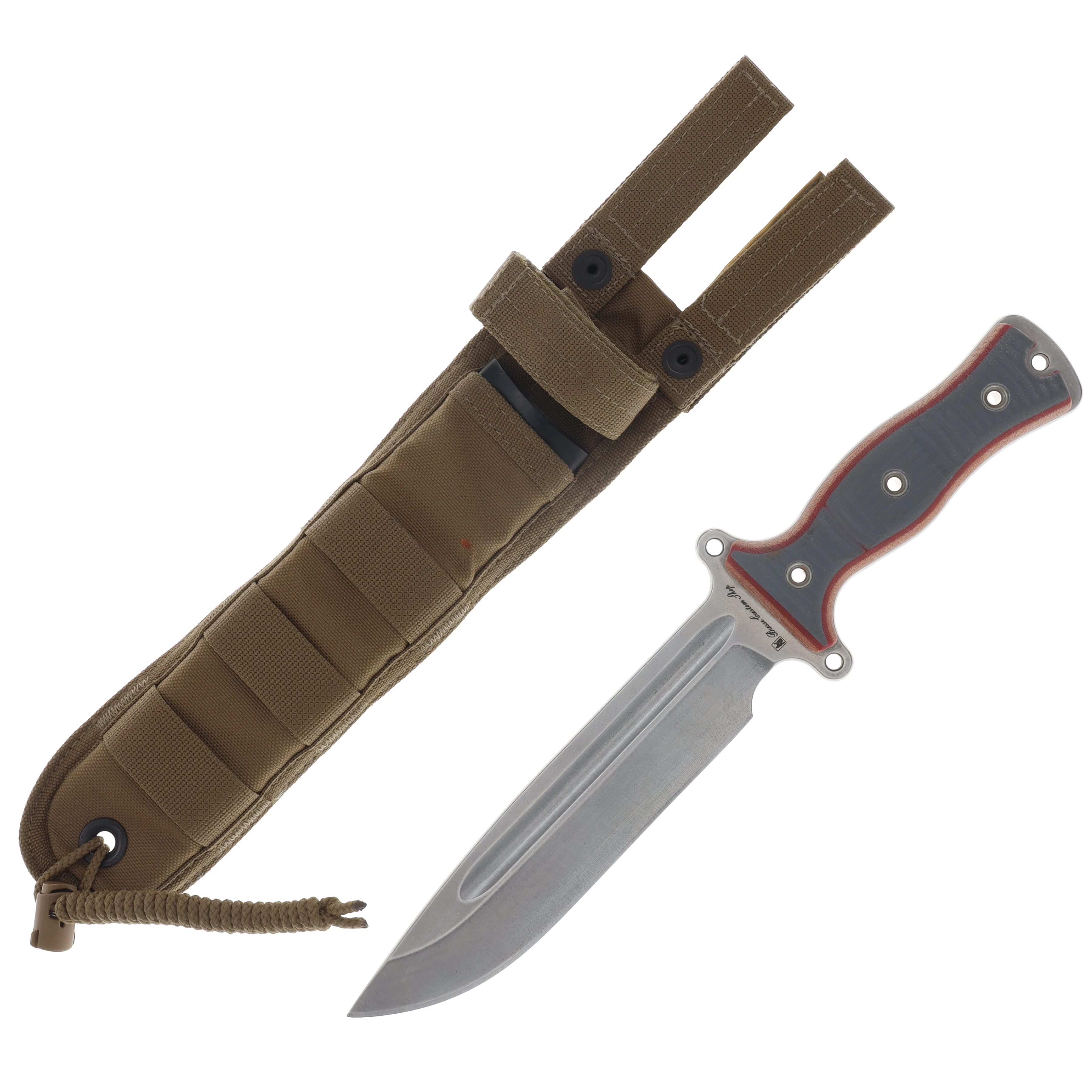 Busse Team Gemini Ultra Light Brigade Fixed Blade Stonewash/Nuclear Option Handle GEMINISWNUCGYTNRD View 1