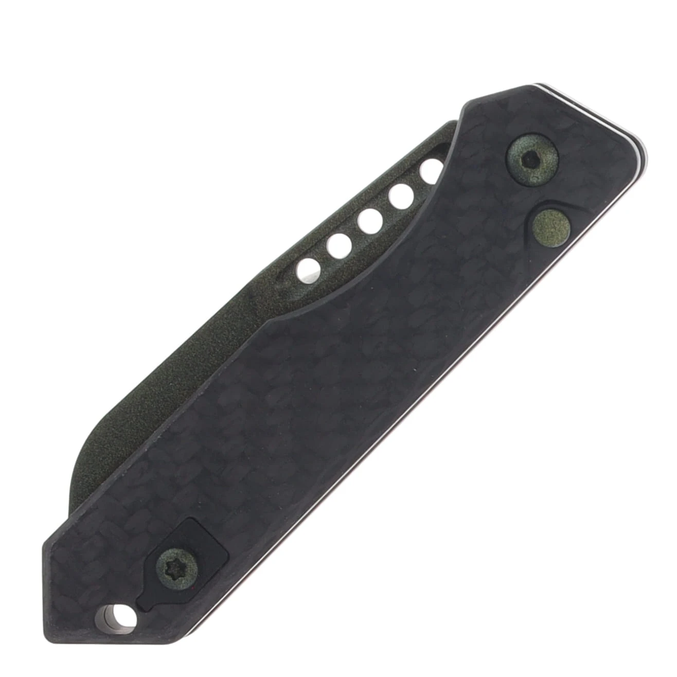Heretic Jinn Automatic Knife Metallic Green Magnacut/Carbon Fiber H113-MG-CF View 3