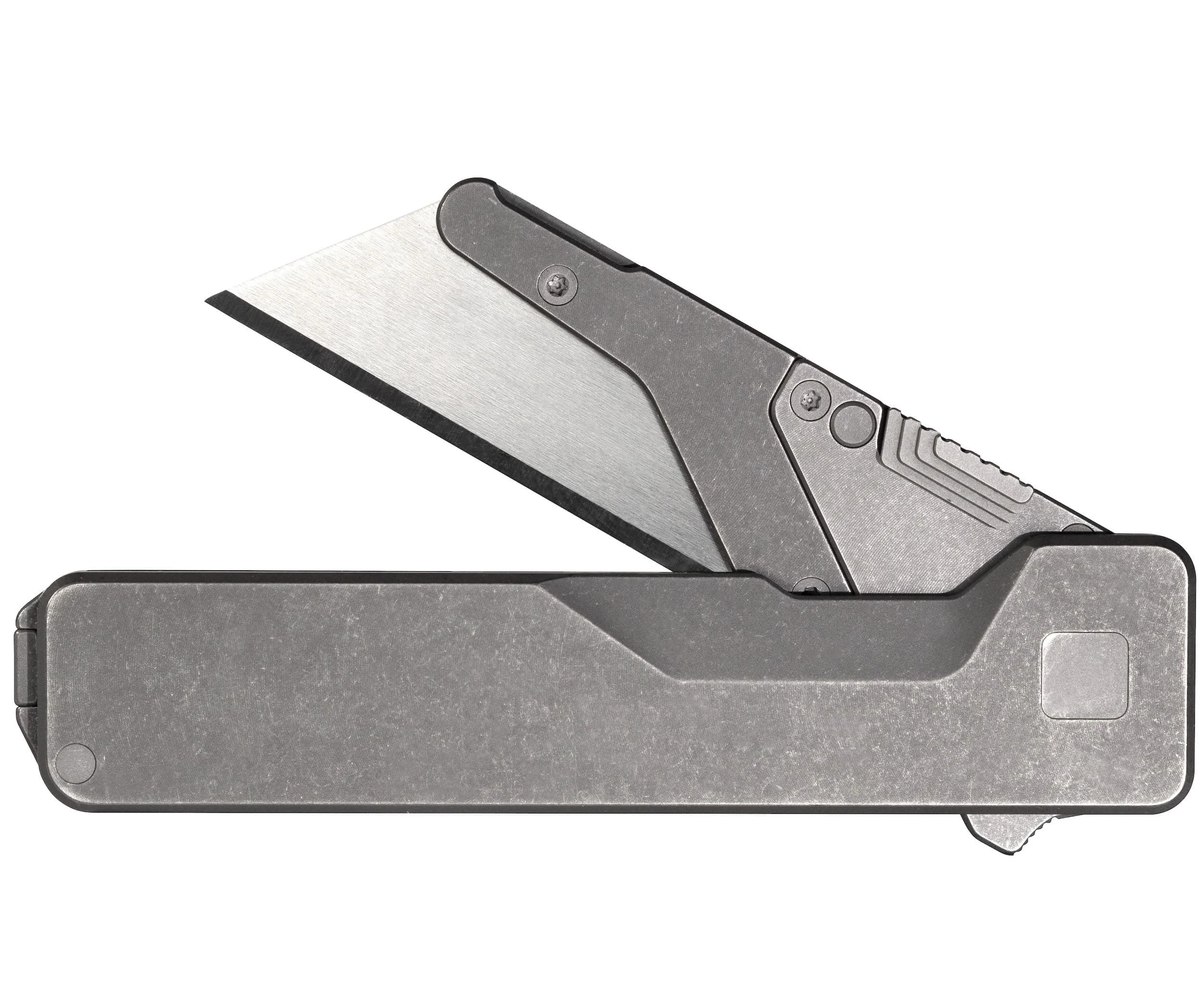 Exceed Designs TiRant ULTRA Utility Knife with HotSwap Blade Stonewash Titanium View 1
