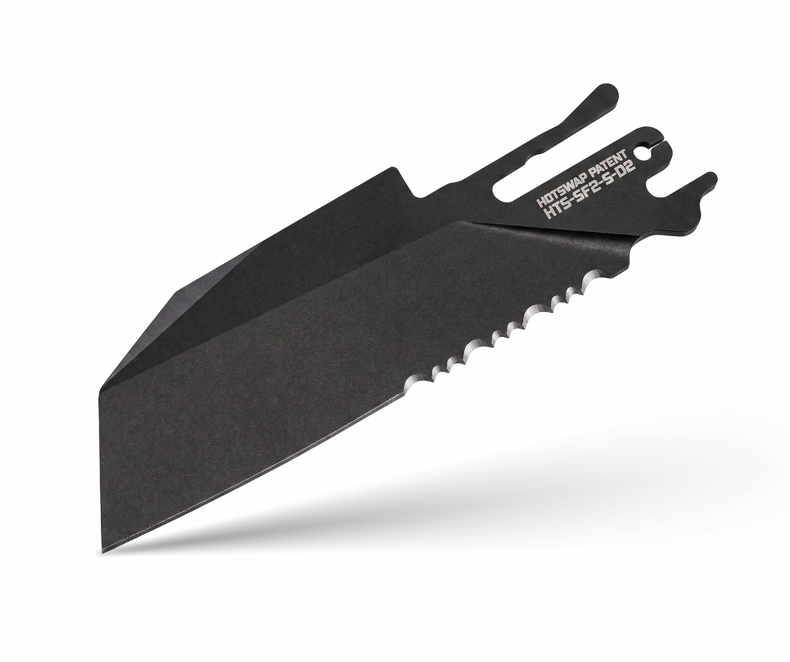 Exceed Designs TiRant ULTRA HotSwap Serrated Wharncliffe Blade Replacement Black PVD D2 ULT-ACC-D2-WHRNS-BLK View 1