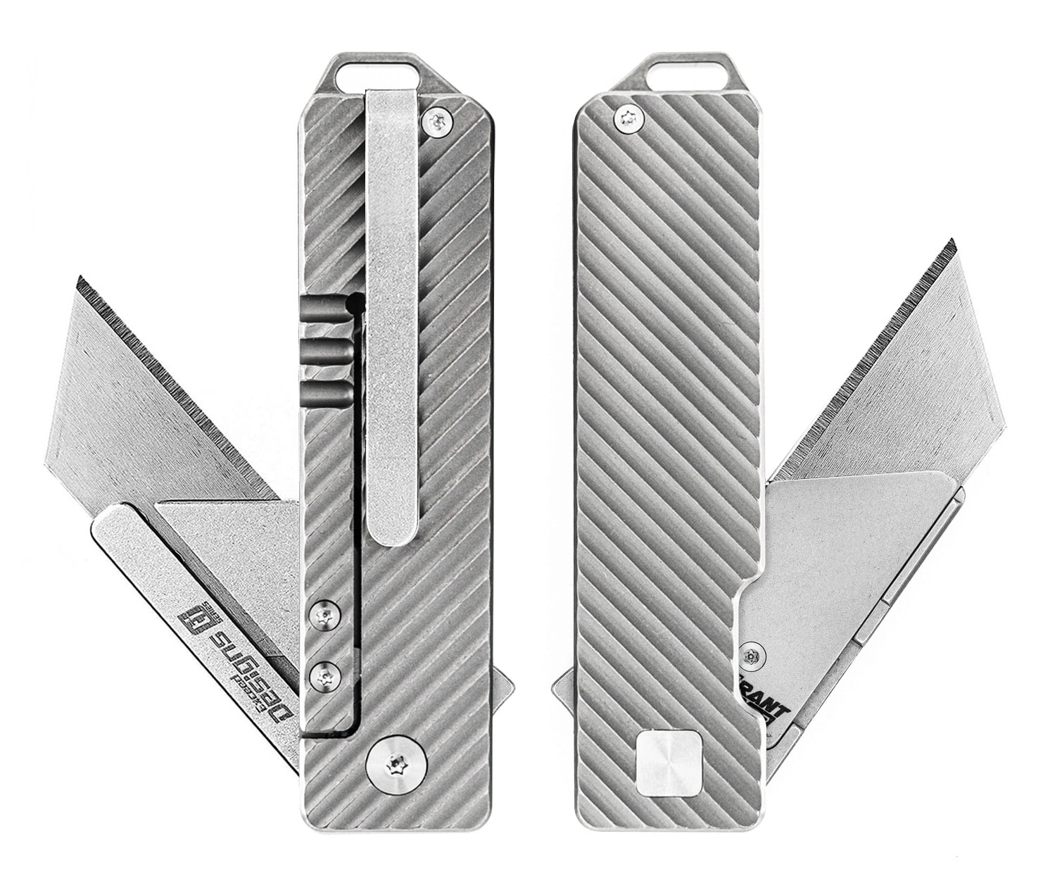 Exceed Designs TiRant RAZOR V3 Utility Knife Dual-Side Slash Edition Stonewash RZR-DS-SW View 1