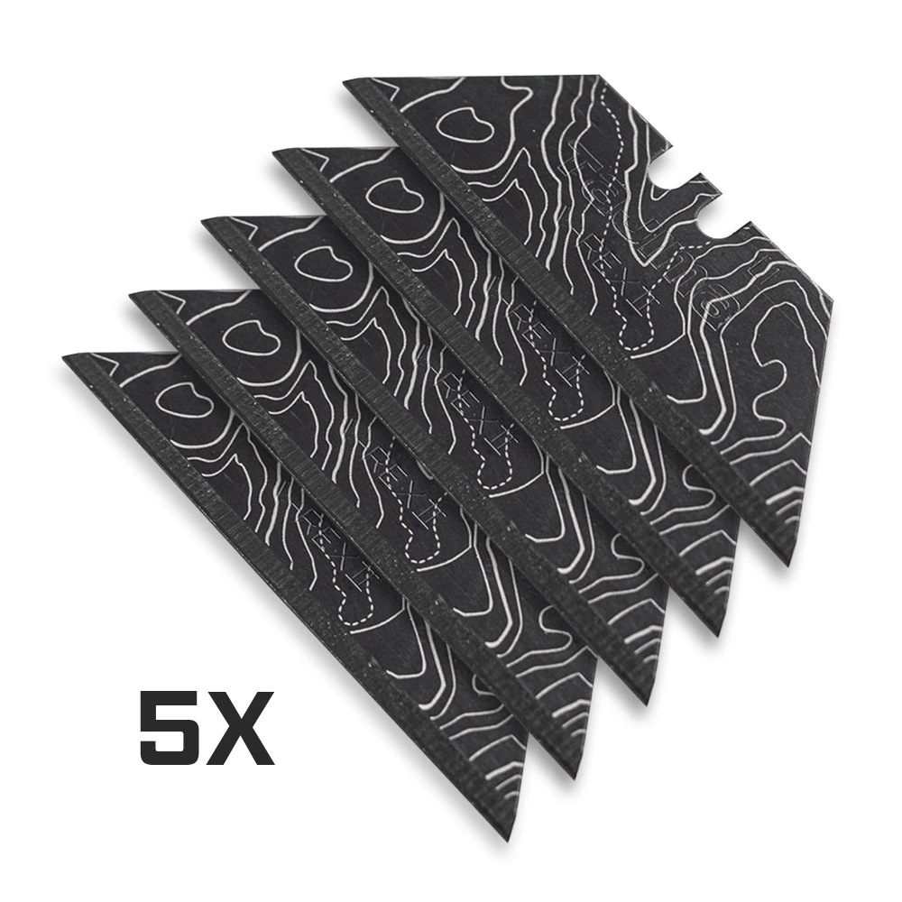 Exceed Designs Cascadia Topo Black Smooth Tajima V-Rex II Utility Blades 5-Pk ACC-BLD-TAJIMA-BLK-TPO-5 View 1