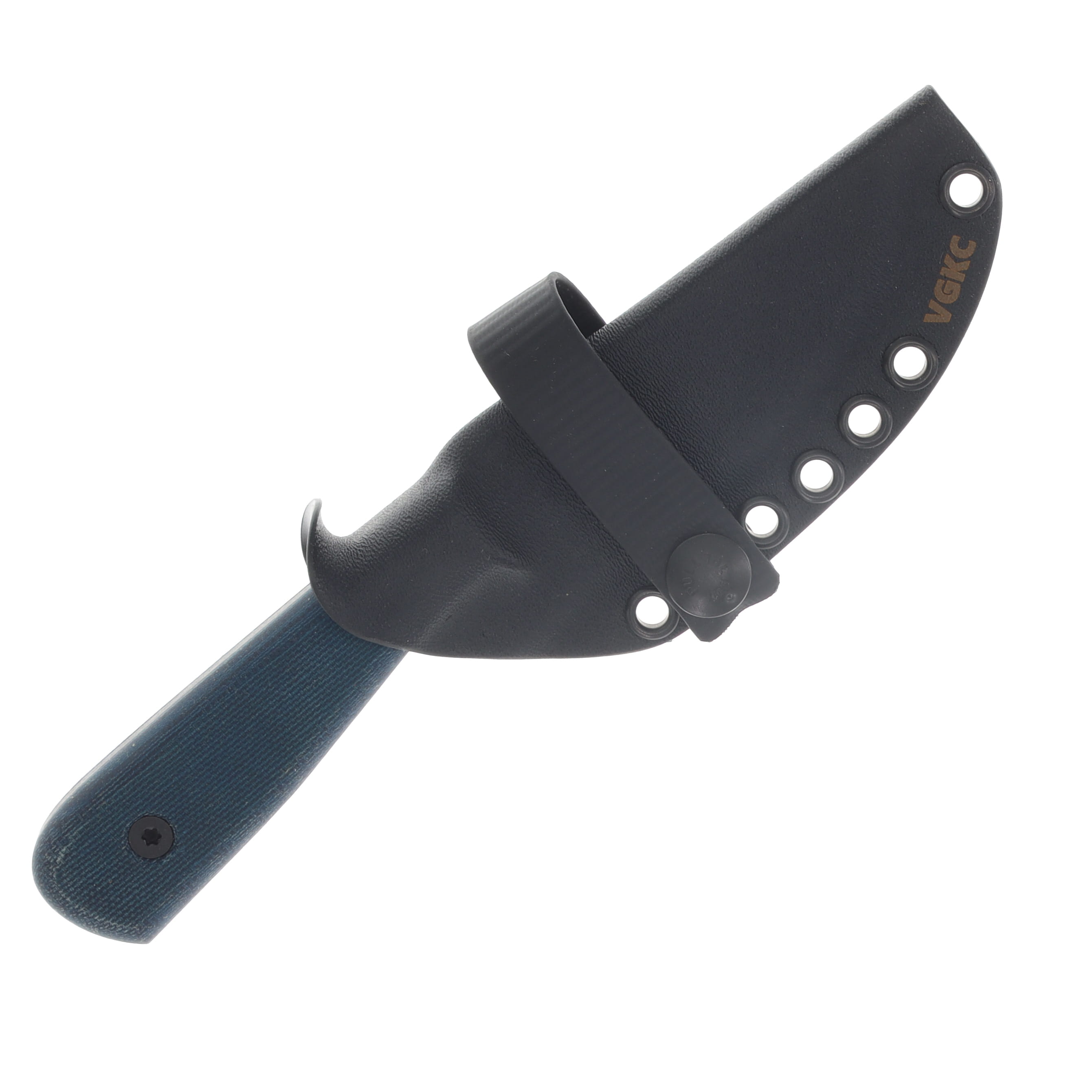 Very Good Knife Co Adventure Fixed Knife Denim Blue Micarta Handle SW AEB-L Blade VGKCADBM View 4