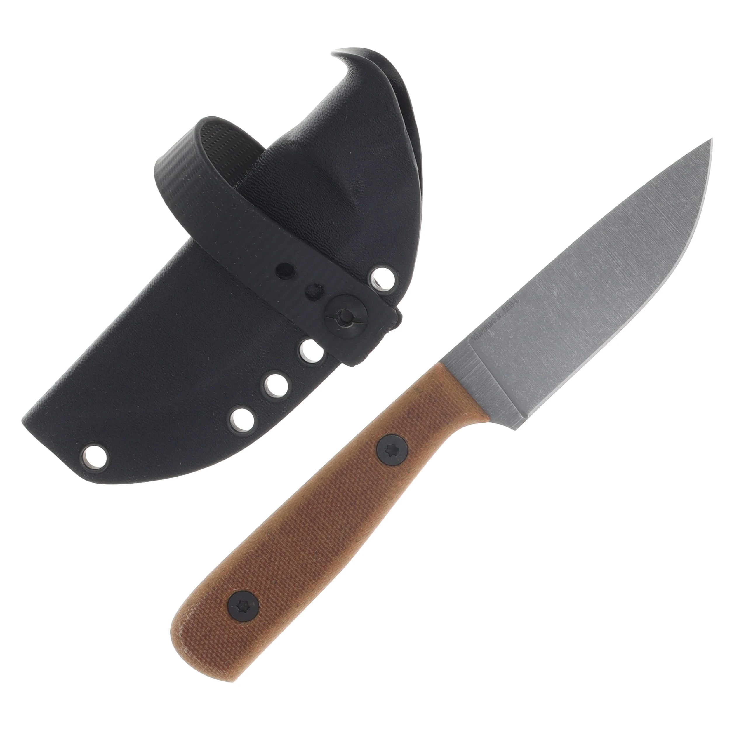 Very Good Knife Co Adventure Jr Fixed Knife Natural Micarta Handle SW AEB-L Blade VGKCAJNM View 2
