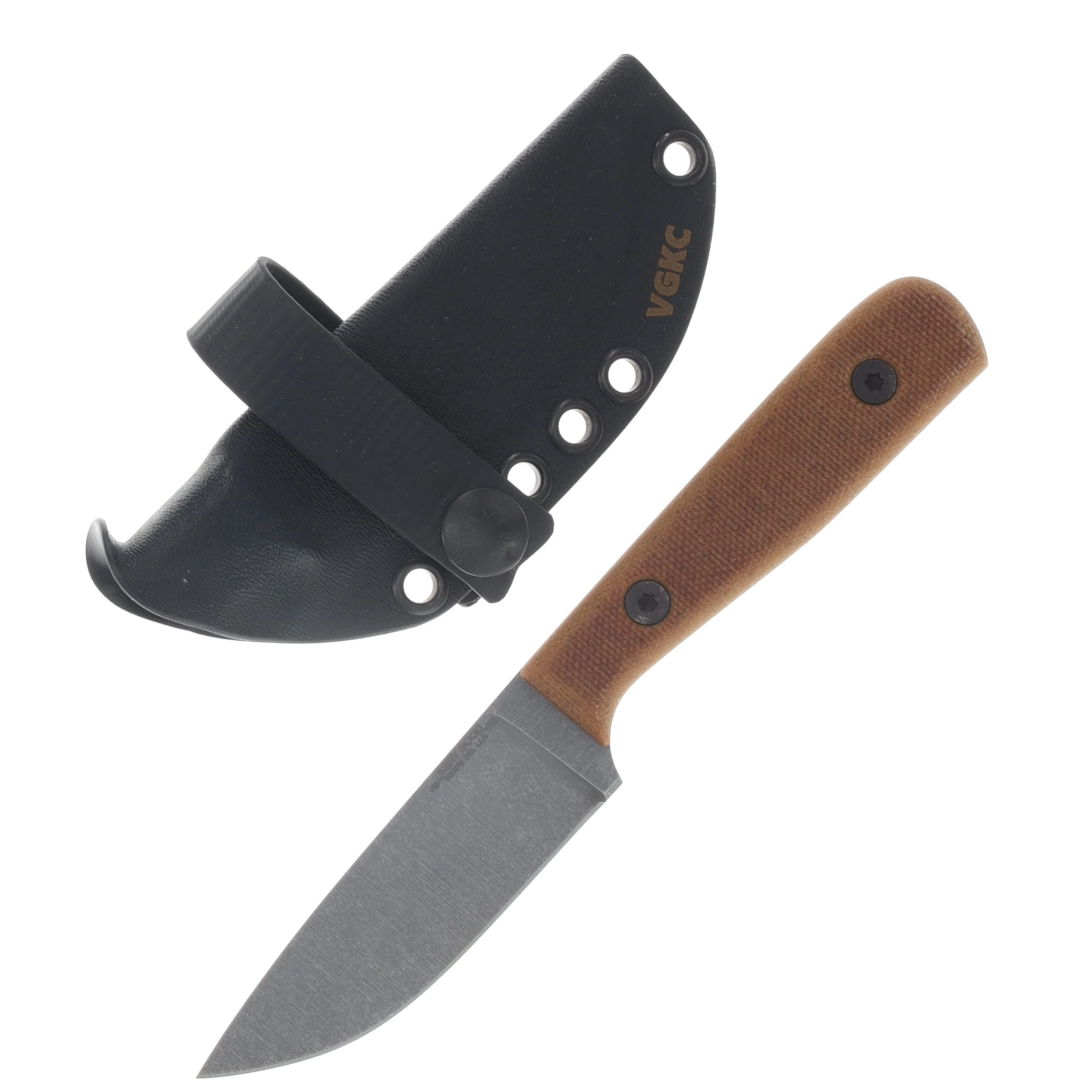 Very Good Knife Co Adventure Jr Fixed Knife Natural Micarta Handle SW AEB-L Blade VGKCAJNM View 1