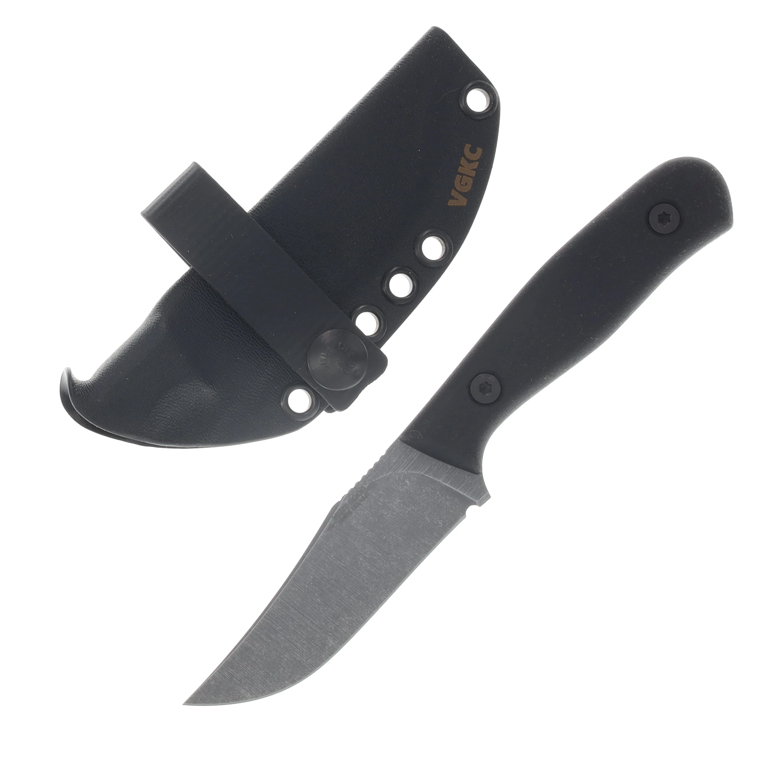 Very Good Knife Co Rev Jr Fixed Knife Black Micarta Handle Stonewash Nitro V Blade VGKCRJBM View 1