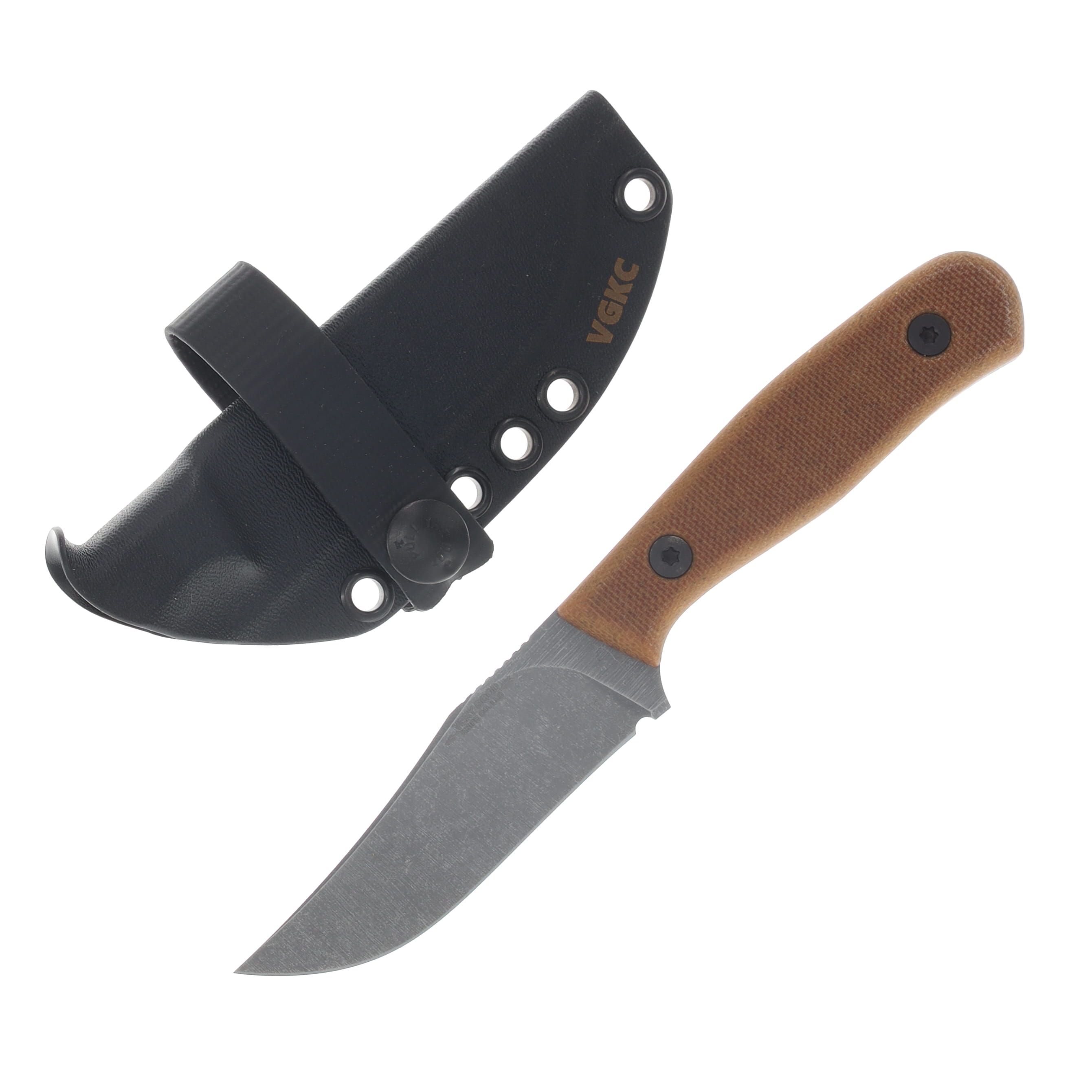Very Good Knife Co Rev Jr Fixed Knife Natural Micarta Handle SW Nitro V Blade VGKCRJNM View 1