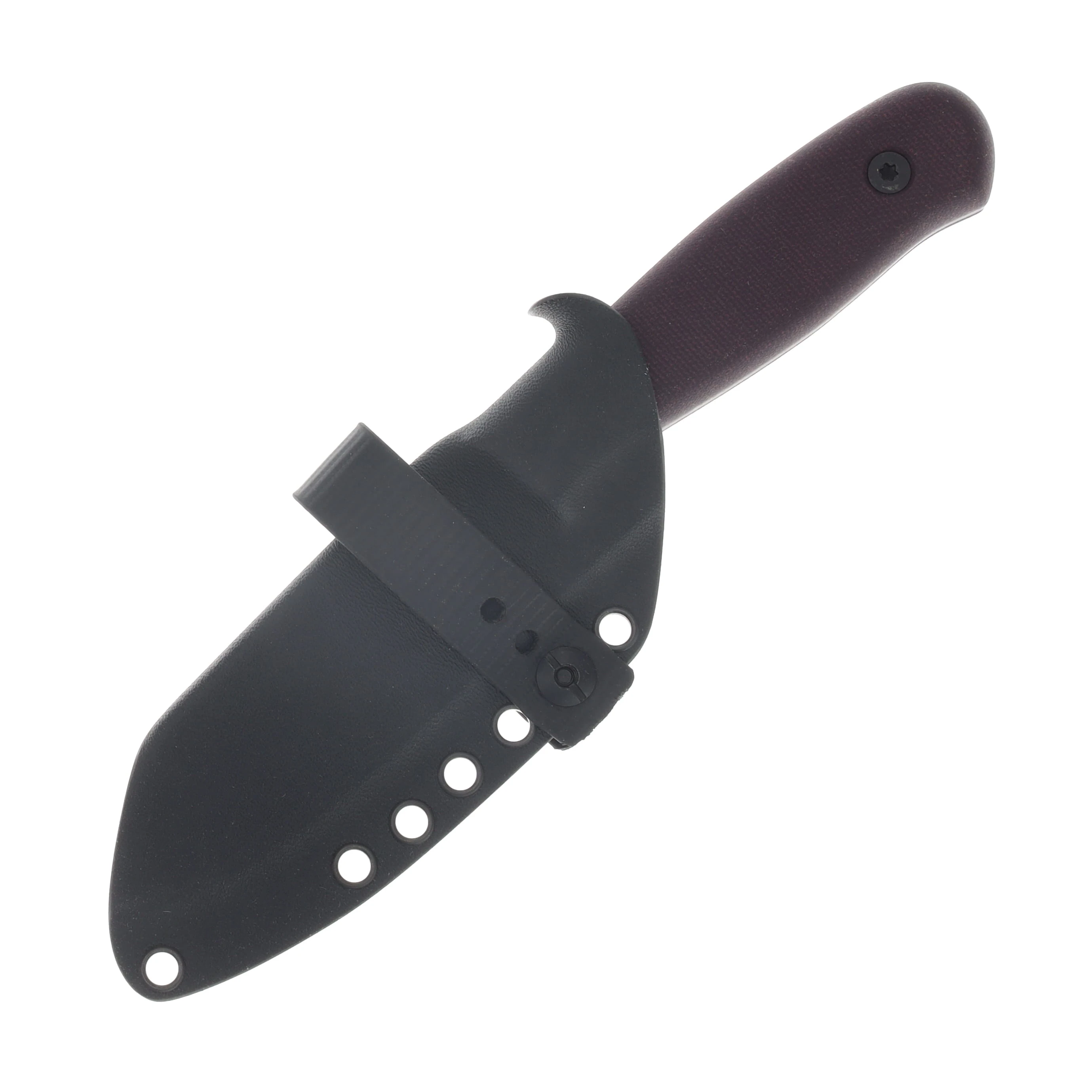 Very Good Knife Co Lone Star Fixed Knife Burgundy Micarta Handle SW AEB-L Blade VGKCLSBGM View 3