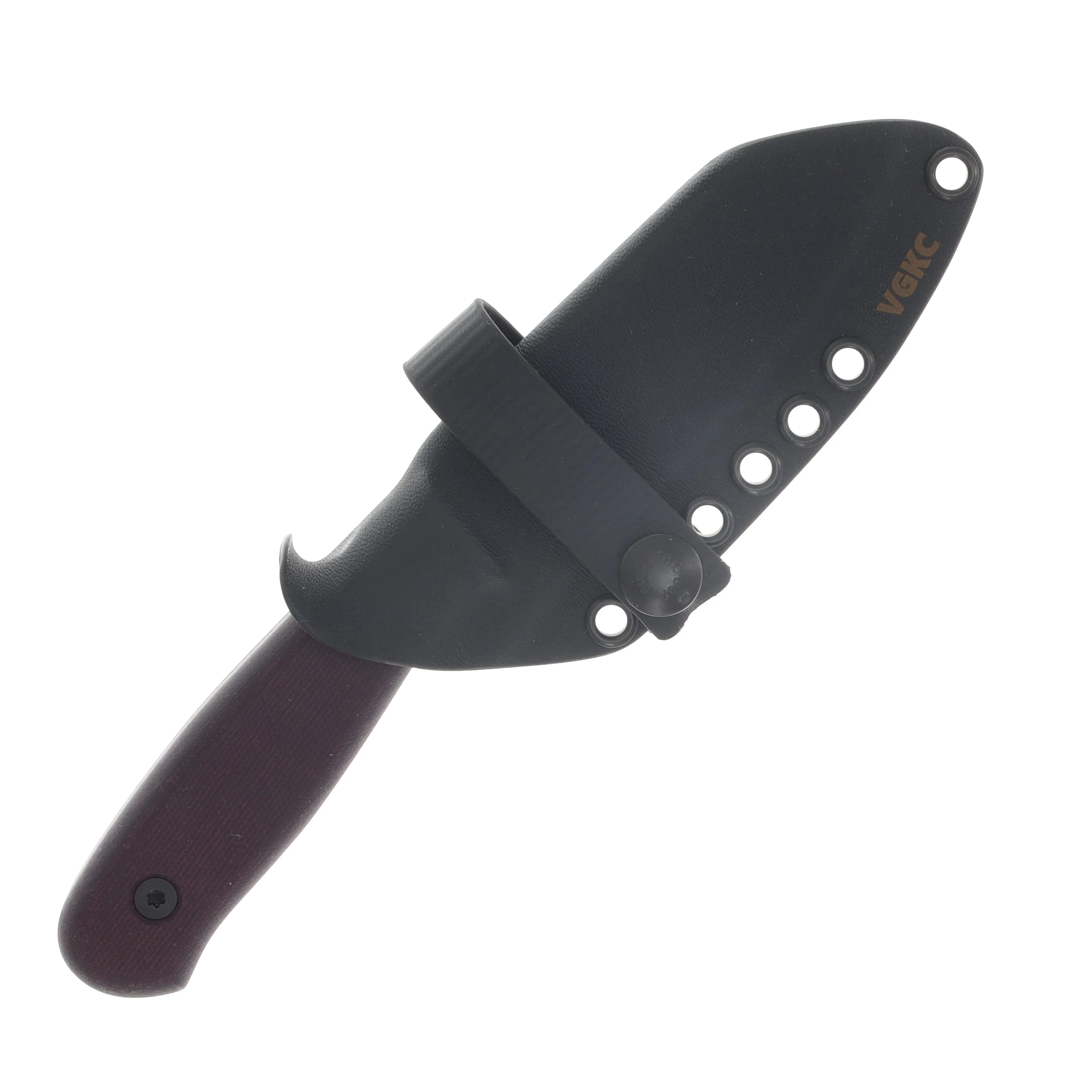 Very Good Knife Co Lone Star Fixed Knife Burgundy Micarta Handle SW AEB-L Blade VGKCLSBGM View 4