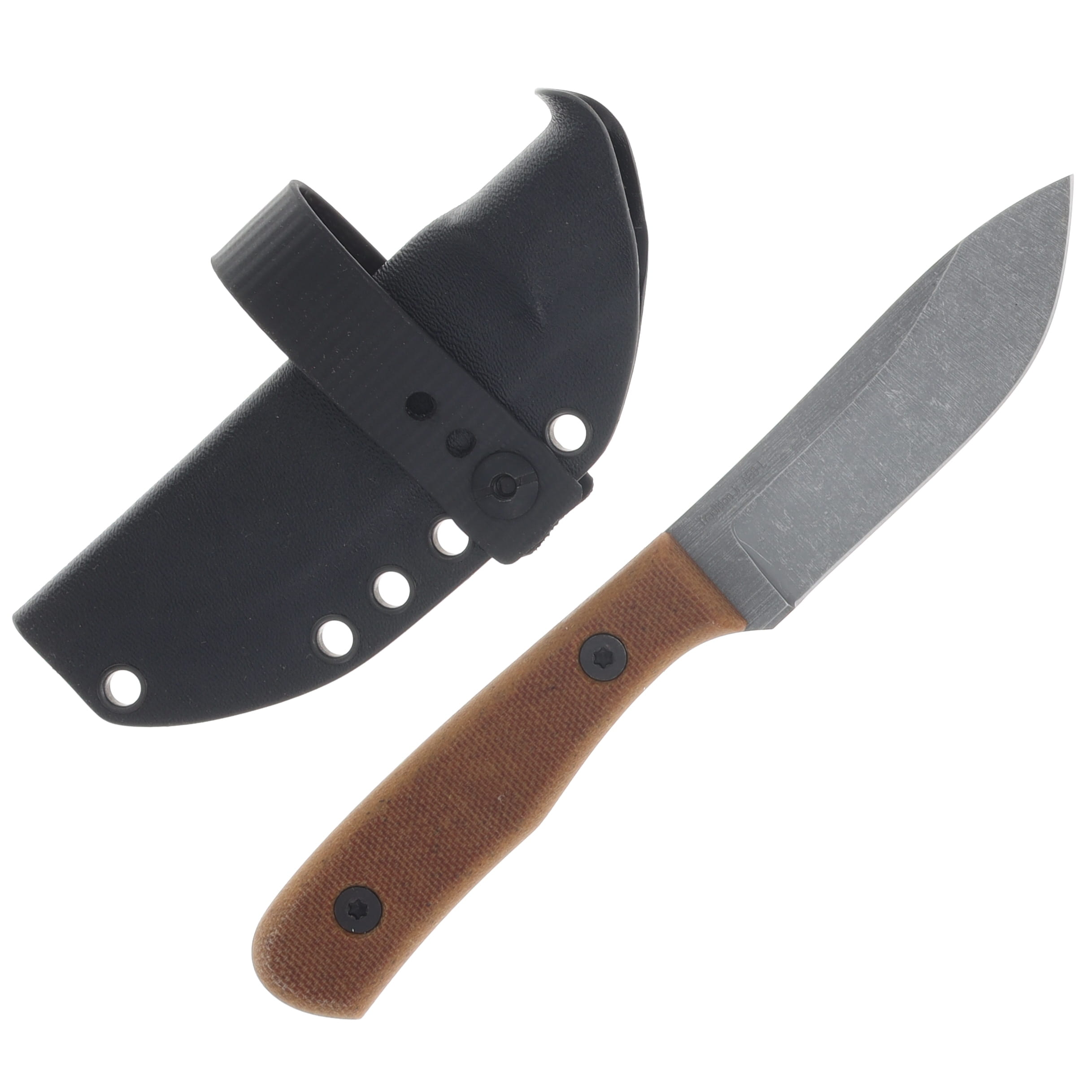 Very Good Knife Co Tradition Jr Fixed Knife Natural Micarta Handle SW AEB-L Blade VGKCTJNM View 2