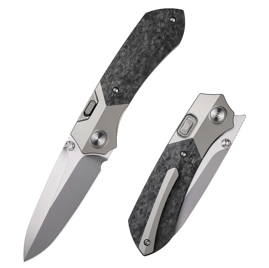 Remette RT-Meteor Folding Knife Bead Blast M390/Black Carbon Fiber RTPT-EL View 1