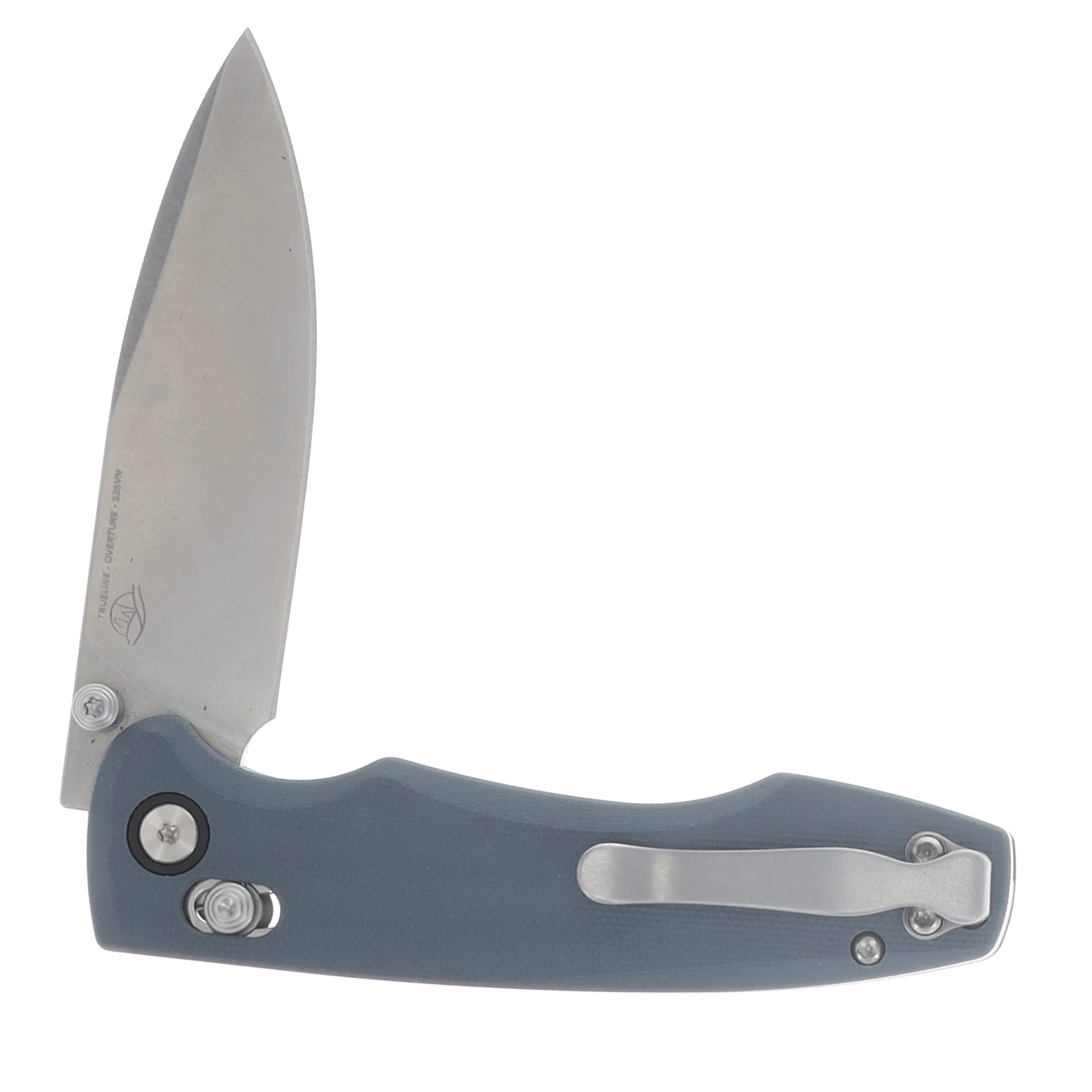 Trueline Overture Crossbar Lock Folding Knife Stonewash S35VN/Slate Gray G-10 TRUOV2503 View 4