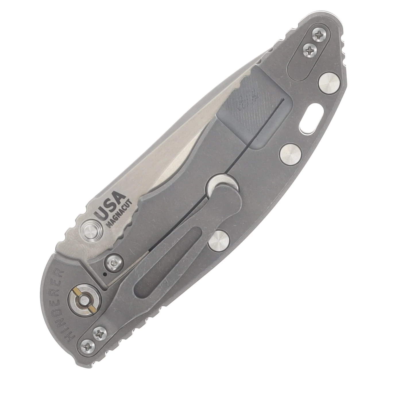 Hinderer XM-18 3.5in Magnacut Recurve Non Flipper Tri-Way Folder Working Finish SW Blade Blue/Black G-10 Handle KXM35NFRECWFSWBLBK View 6