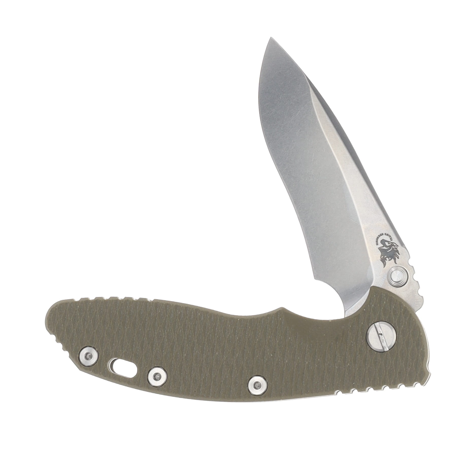 Hinderer XM-18 3.5in Magnacut Recurve Non Flipper Tri-Way Folder SW Frame OD Green Handle KXM35NFRECSWOD View 3
