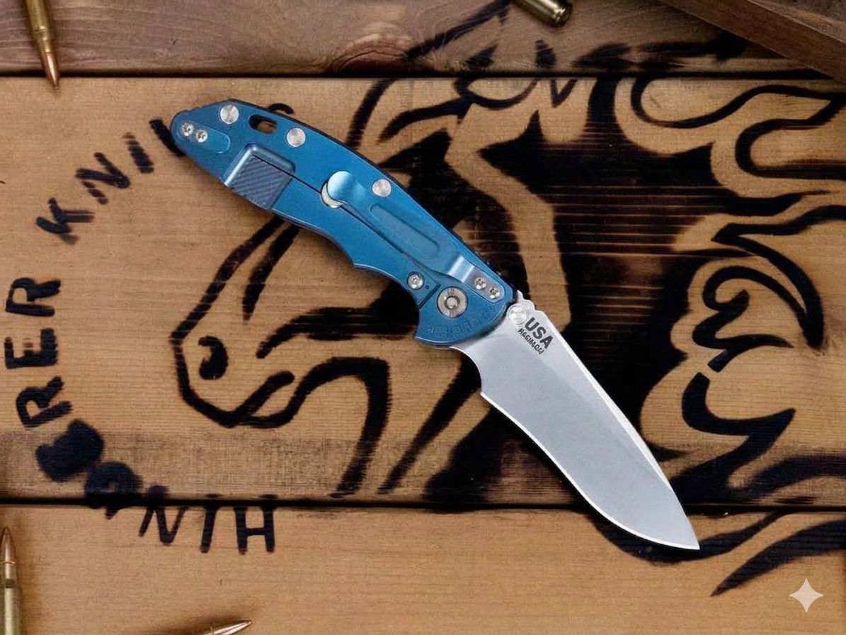 Hinderer XM-18 3.5in Magnacut Recurve Non Flipper Tri-Way Folder SW Blue Frame Orange G-10 Handle KXM35NFRECSWBLOR View 10