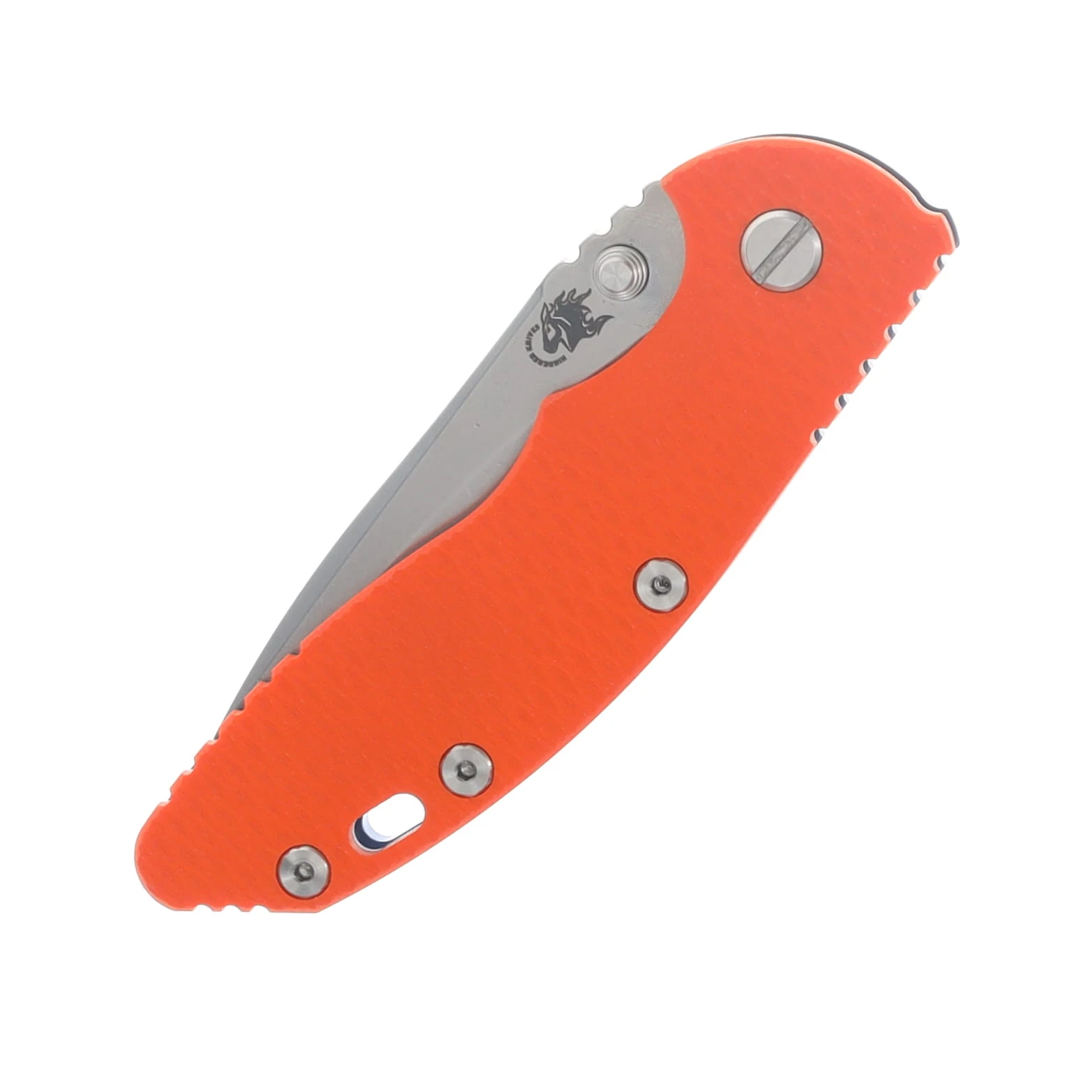 Hinderer XM-18 3.5in Magnacut Recurve Non Flipper Tri-Way Folder SW Blue Frame Orange G-10 Handle KXM35NFRECSWBLOR View 5