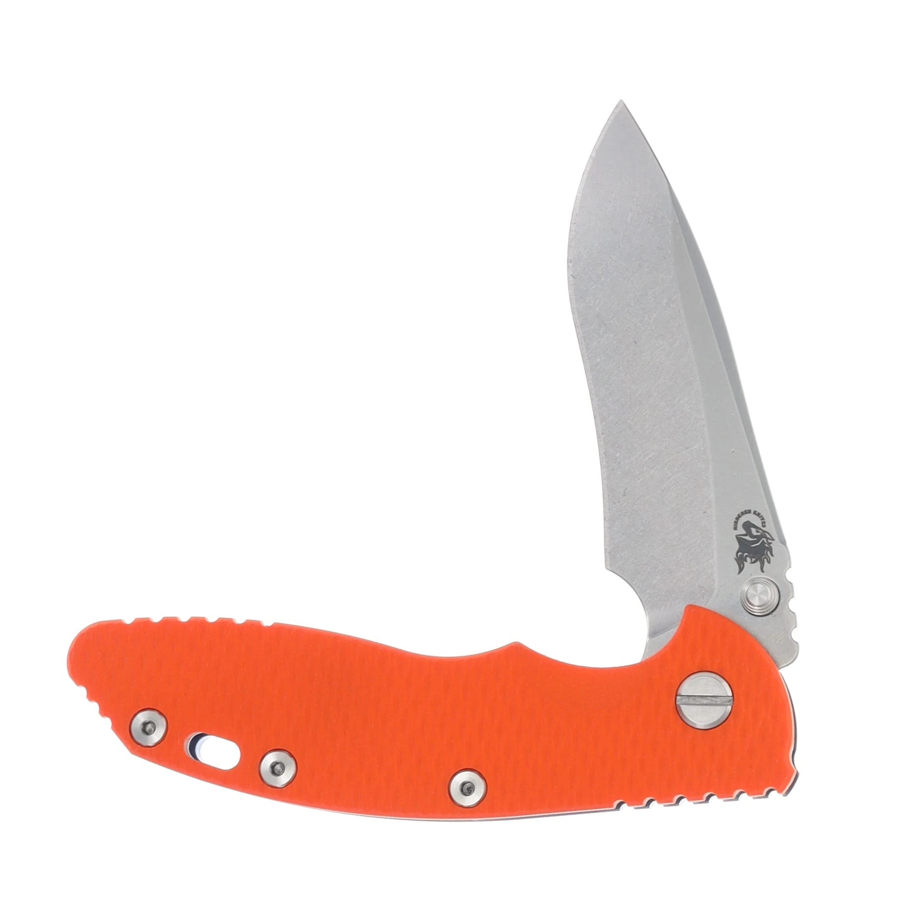 Hinderer XM-18 3.5in Magnacut Recurve Non Flipper Tri-Way Folder SW Blue Frame Orange G-10 Handle KXM35NFRECSWBLOR View 3