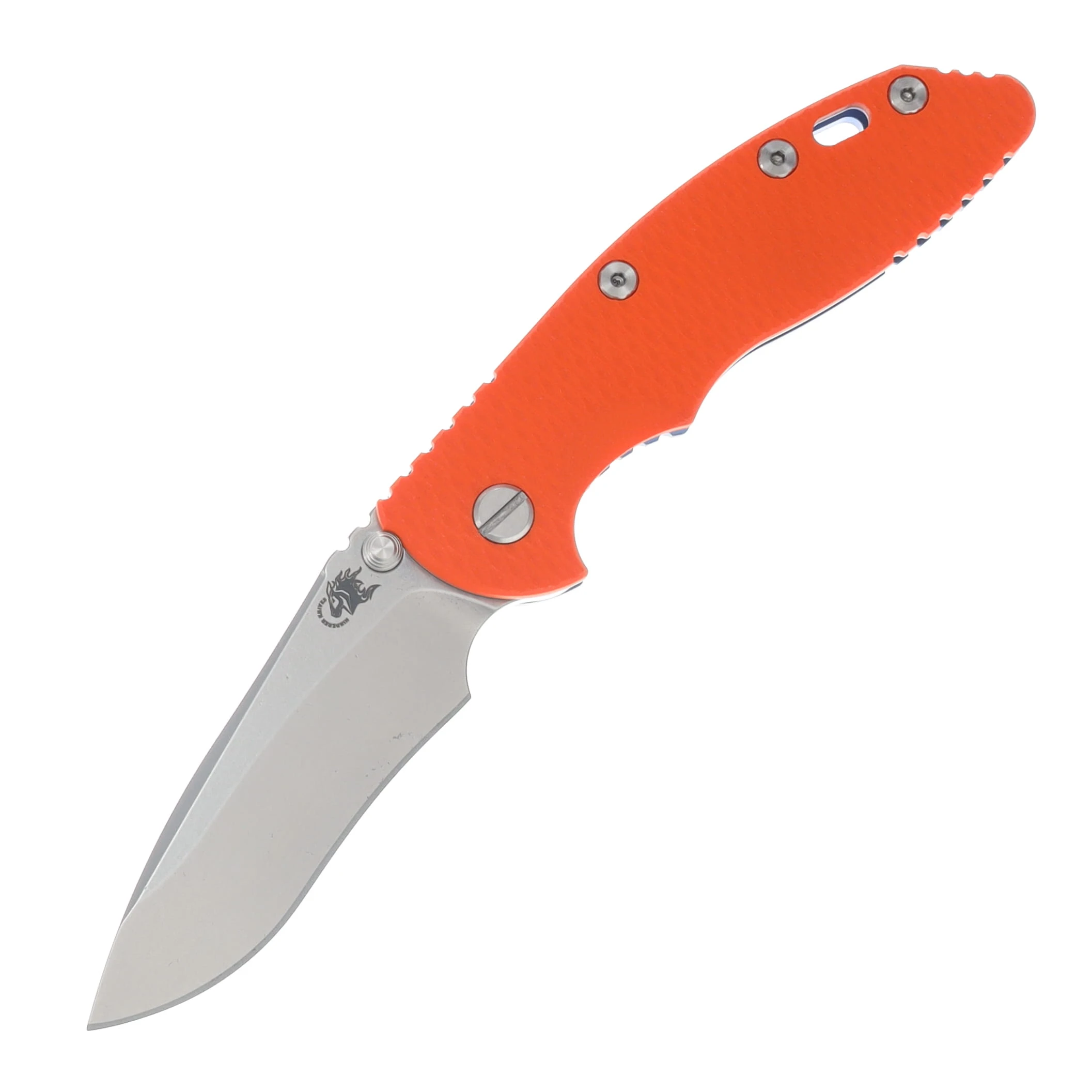 Hinderer XM-18 3.5in Magnacut Recurve Non Flipper Tri-Way Folder SW Blue Frame Orange G-10 Handle KXM35NFRECSWBLOR View 1