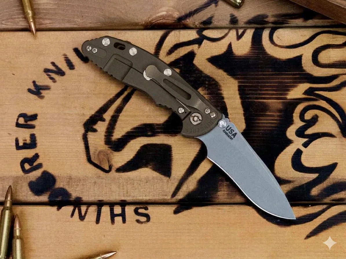 Hinderer XM-18 3.5in Magnacut Recurve Non Flipper Tri-Way Folder Battle Bronze Frame OD Green G-10 Handle KXM35NFRECBBZOD View 10
