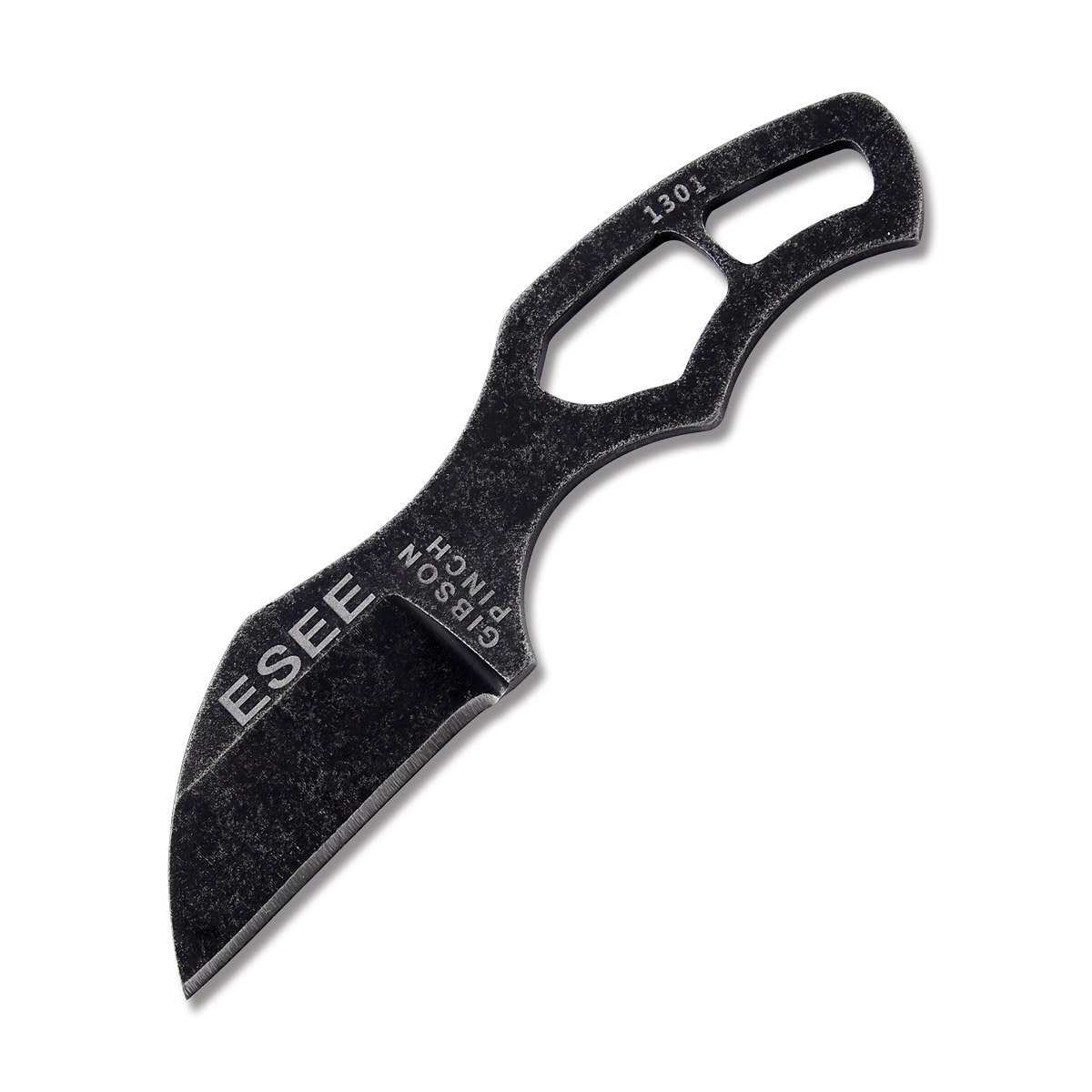 ESEE Pinch Fixed Neck Knife 1.3in Plain Edge Skeletonized Stonewash Oxide ESEEPINCH View 3