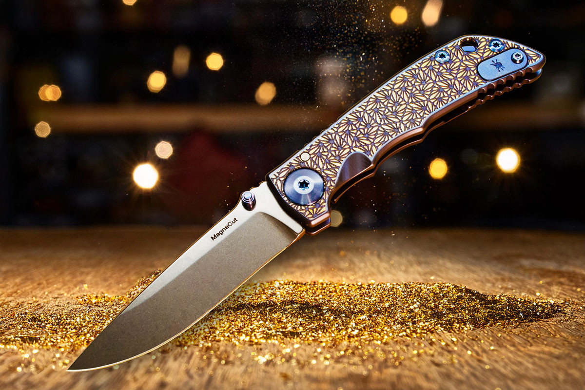 Spartan Blades Harsey 3.25 Framelock Folding Knife Stonewash Magnacut/Regal Titanium View 1