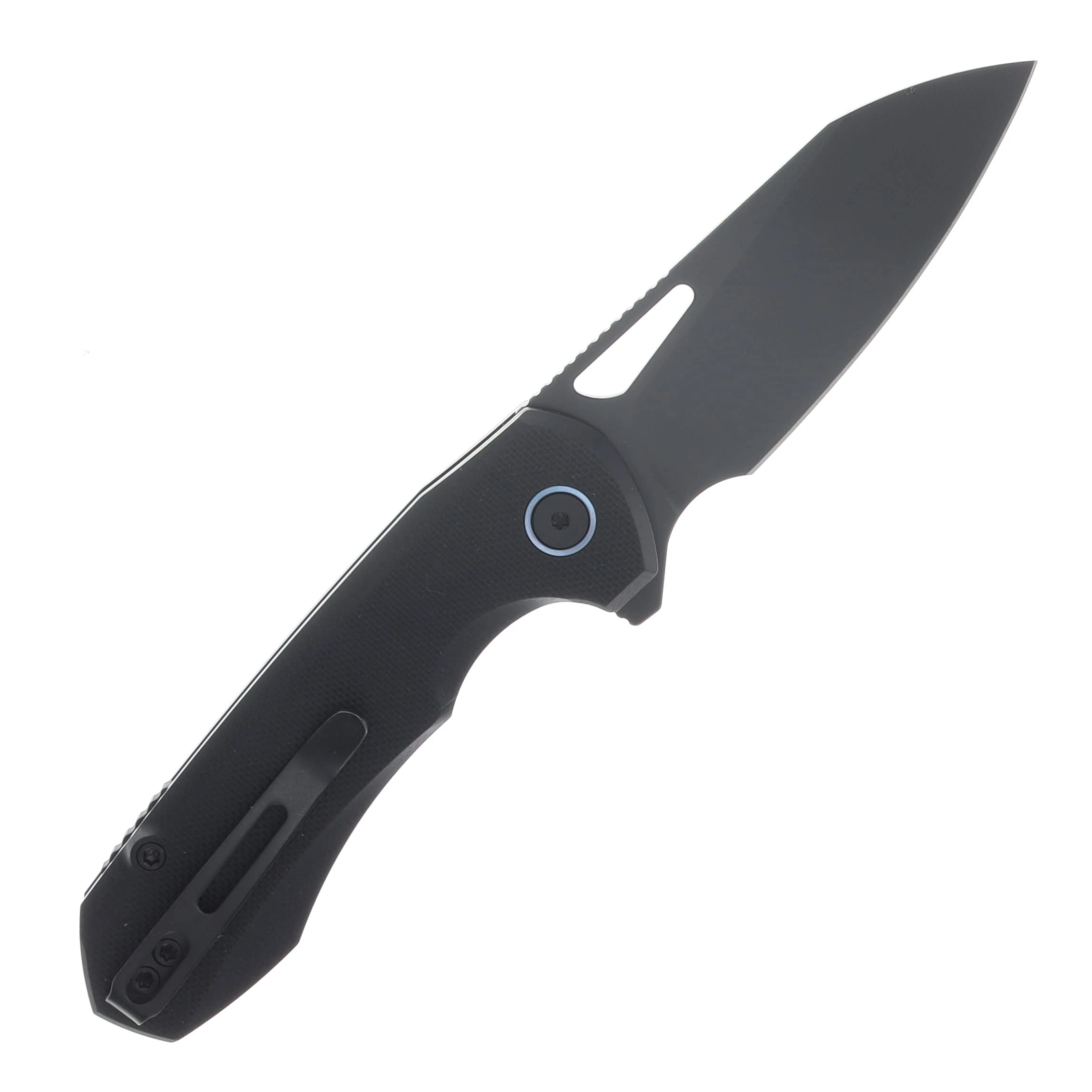 Remette Camel Button Linerlock Folding Knife Blackout 14C28N/G-10 RTCMLA View 2