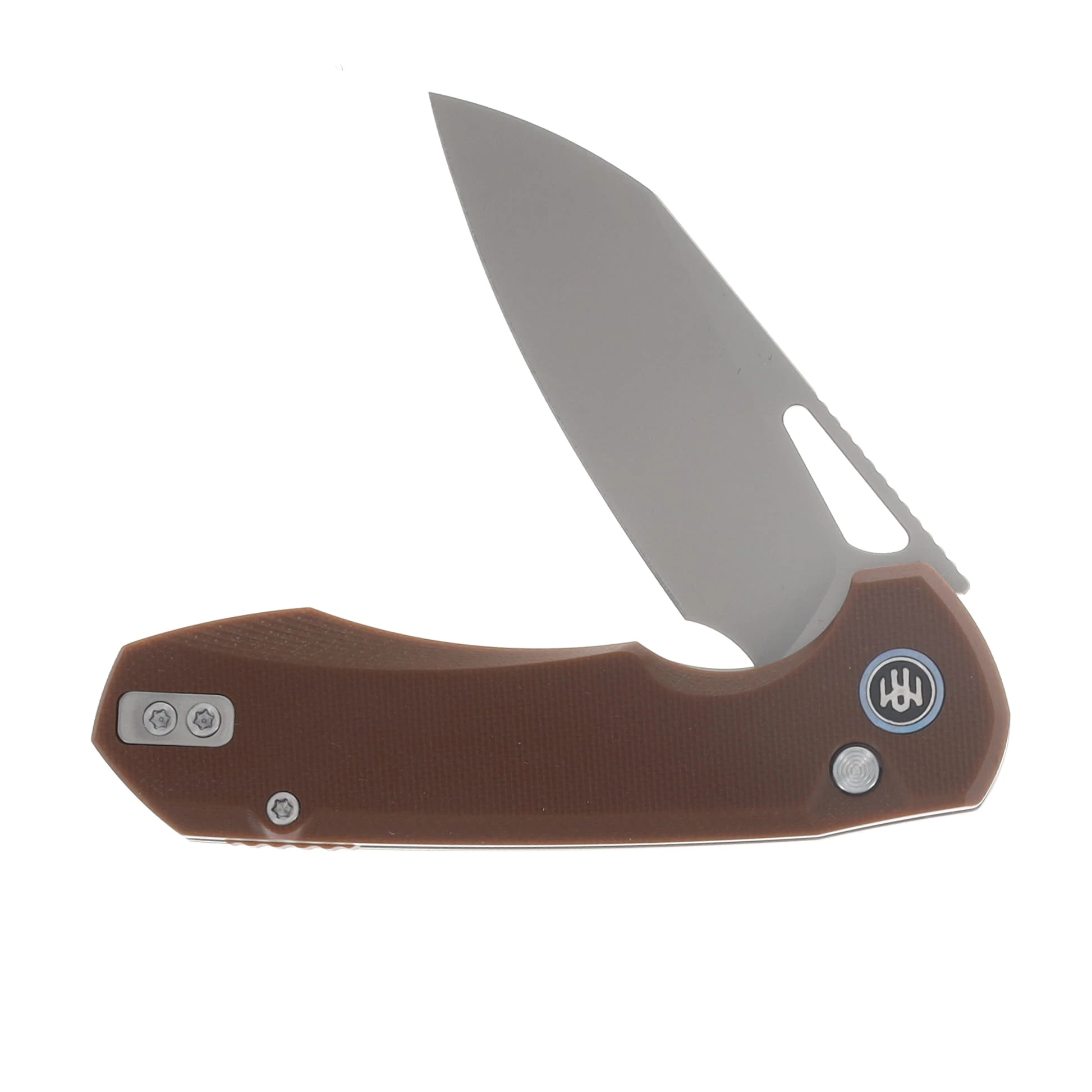 Remette Camel Button Linerlock Folding Knife 14C28N/Brown G-10 RTCMLC View 3