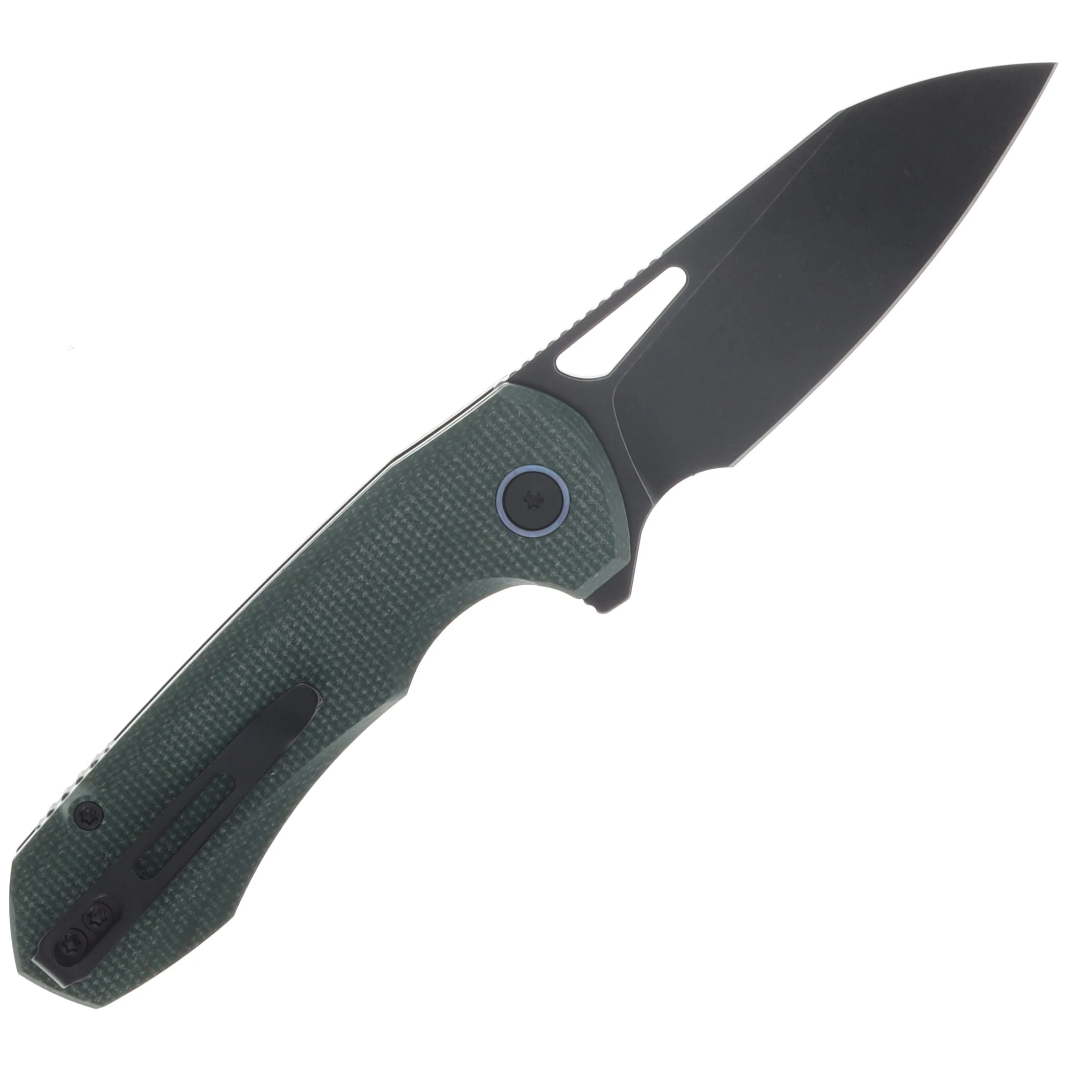 Remette Camel Button Linerlock Folding Knife Blackout 14C28N/Micarta RTCMLE View 2