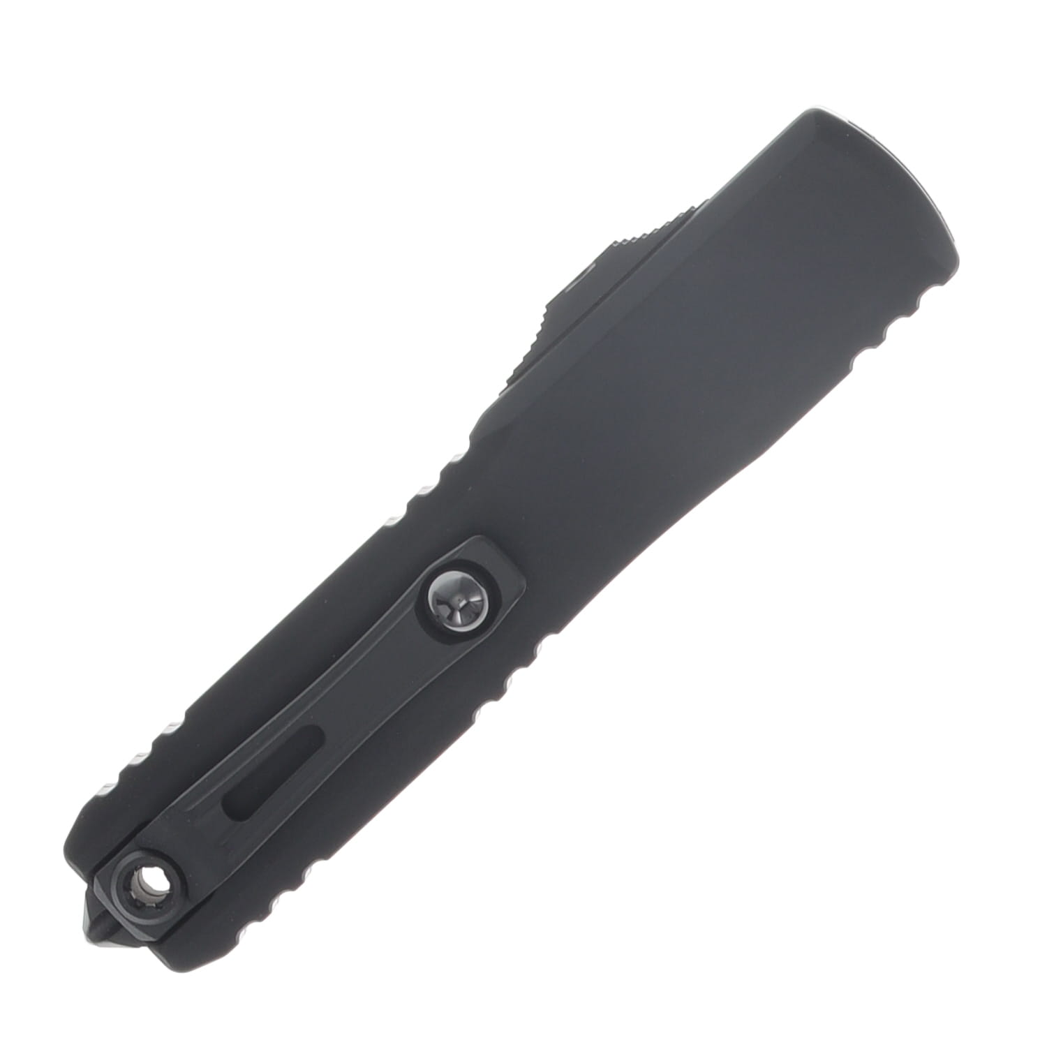 Microtech Ultratech GEN III ZBP OTF Auto S/E Black Part Serrate Tactical AUMT11212T View 4
