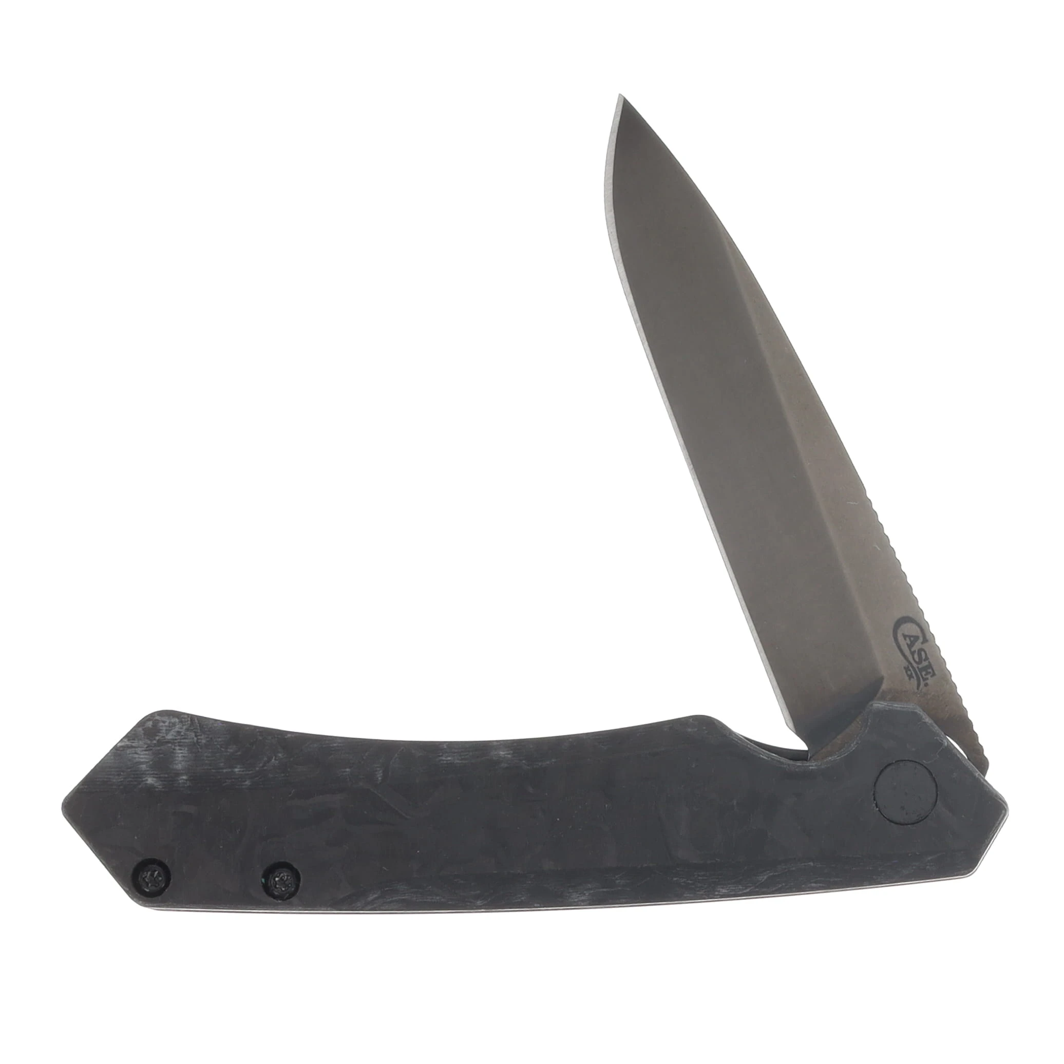 Case Kinzua Mission Series Folding Knife BLK/BLK Magnacut Spear Point Blade CF Handle CA70955 View 3