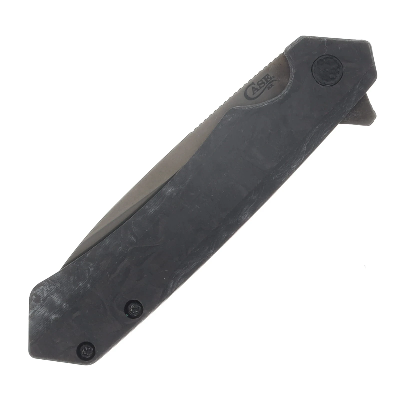 Case Kinzua Mission Series Folding Knife BLK/BLK Magnacut Spear Point Blade CF Handle CA70955 View 5
