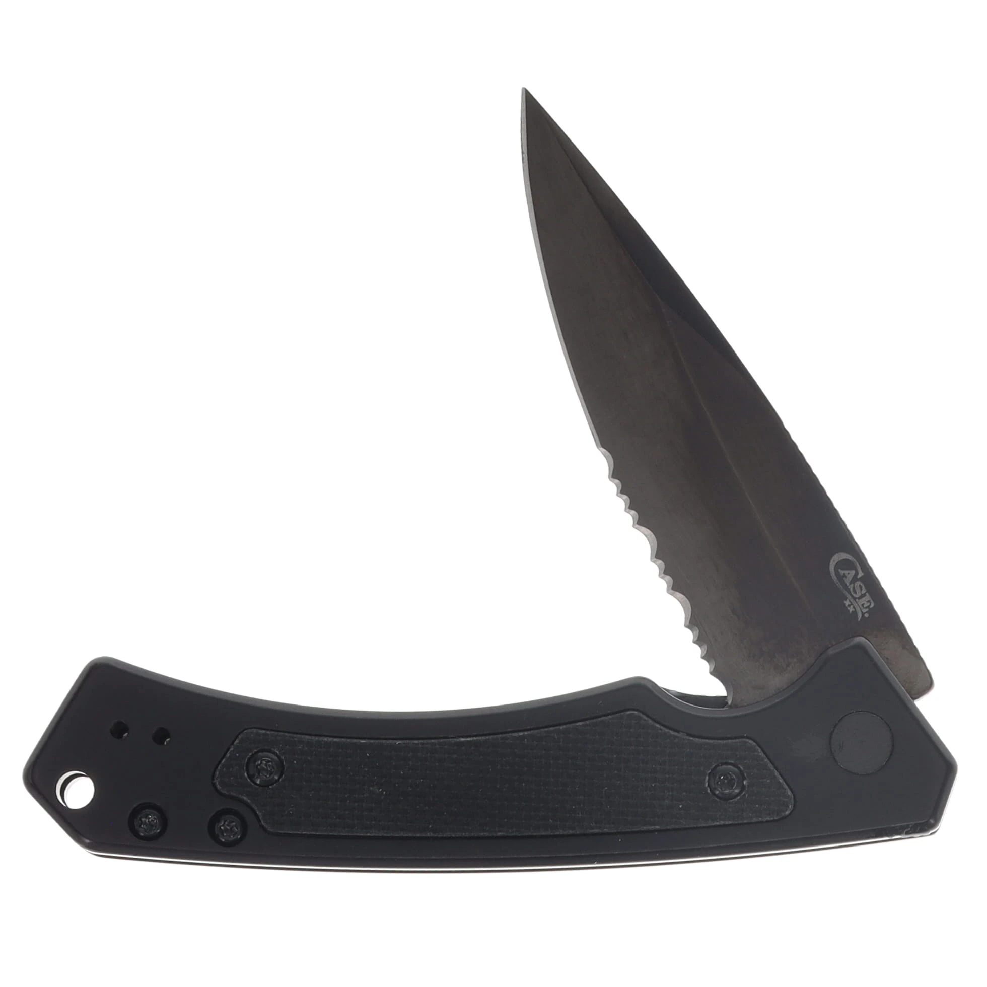 Case Marilla Folding Knife BLK/BLK Serrated S35VN Blade ANO Alum Handle CA70986 View 3