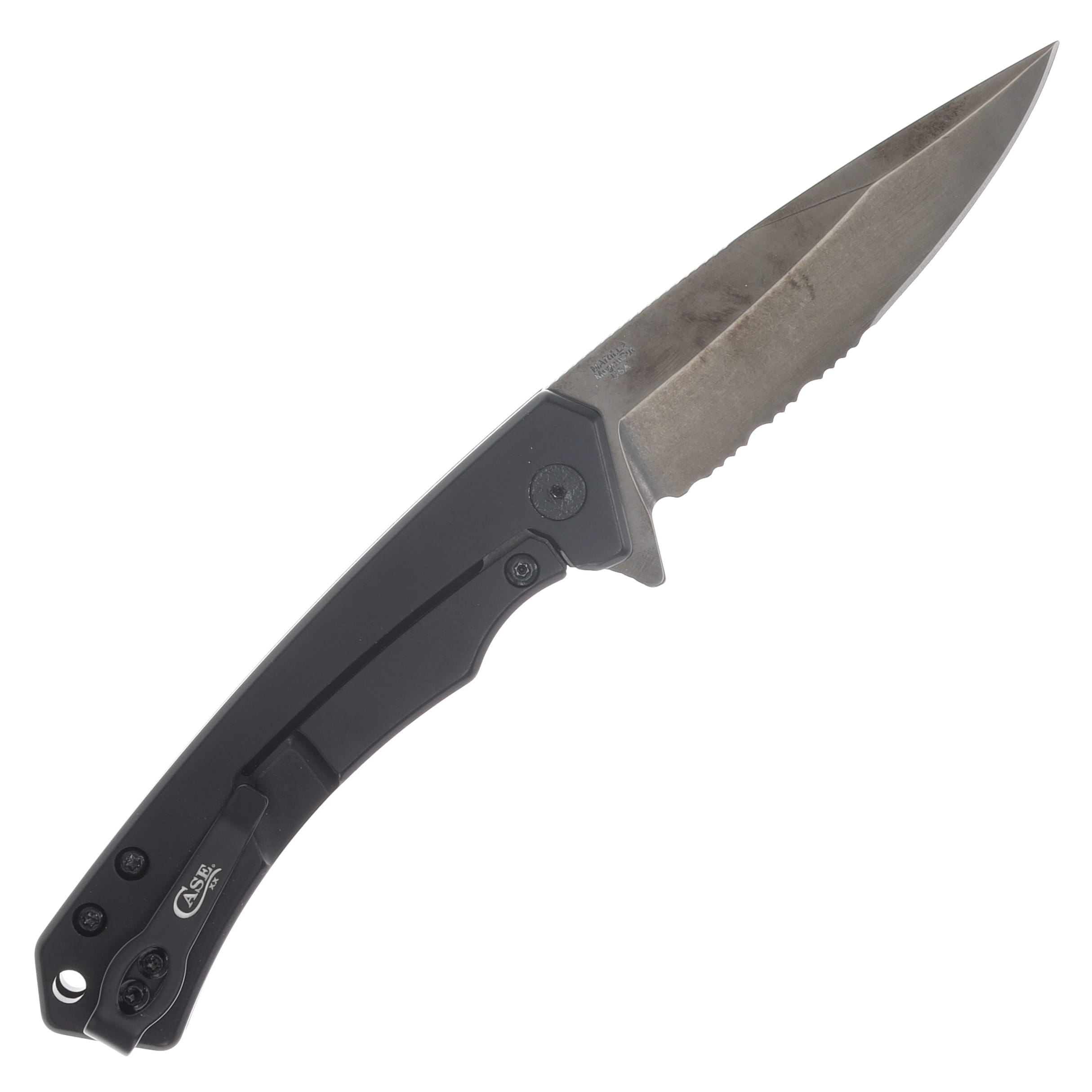 Case Marilla Mission Series Folder BLK/BLK Serrated Magnacut Blade ANO Alum Handle CA70987 View 2