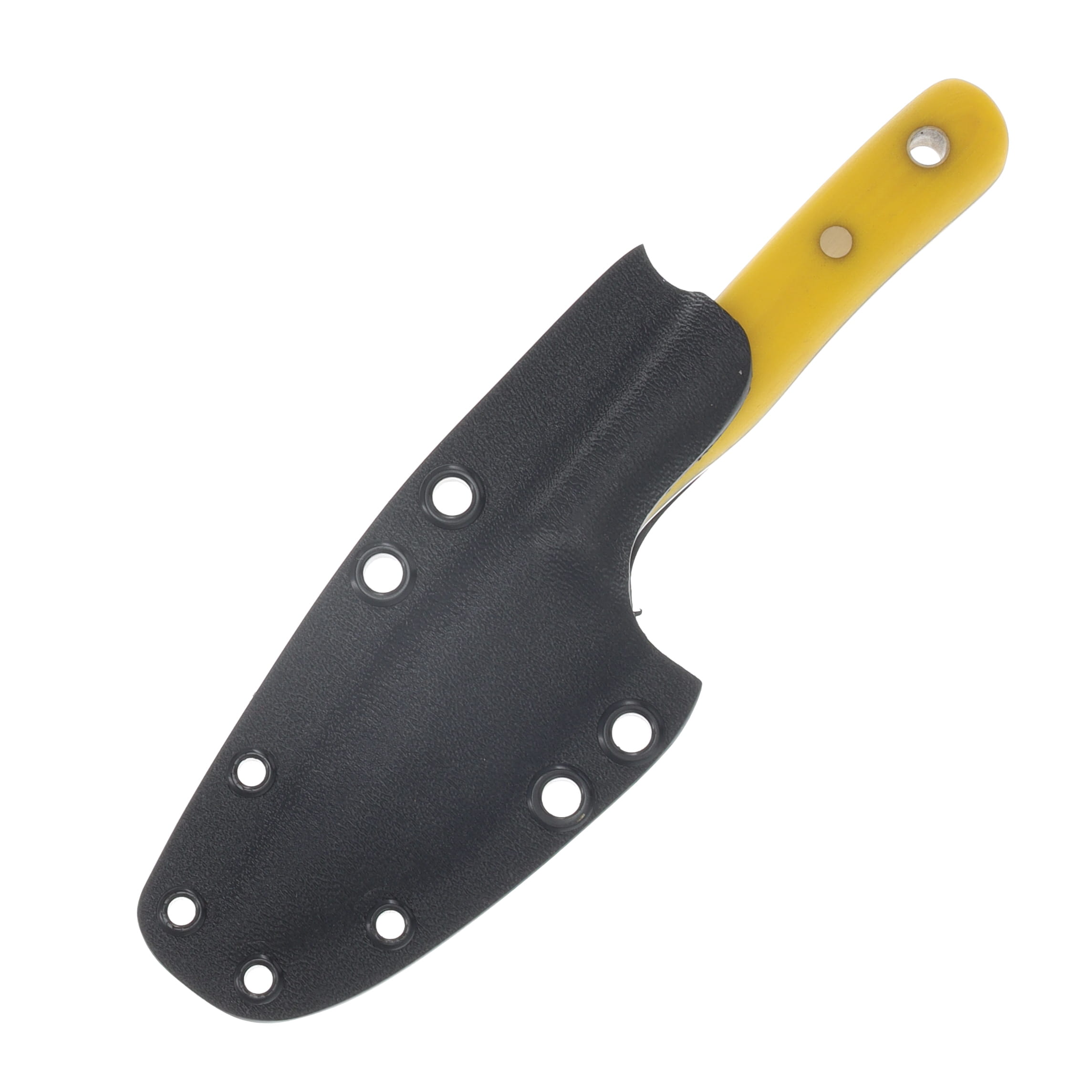 Samuel Riner Custom Knives Pellissippi Defender 80CrV2/Gadsden Flag Yellow Micarta SRKPD2 View 3