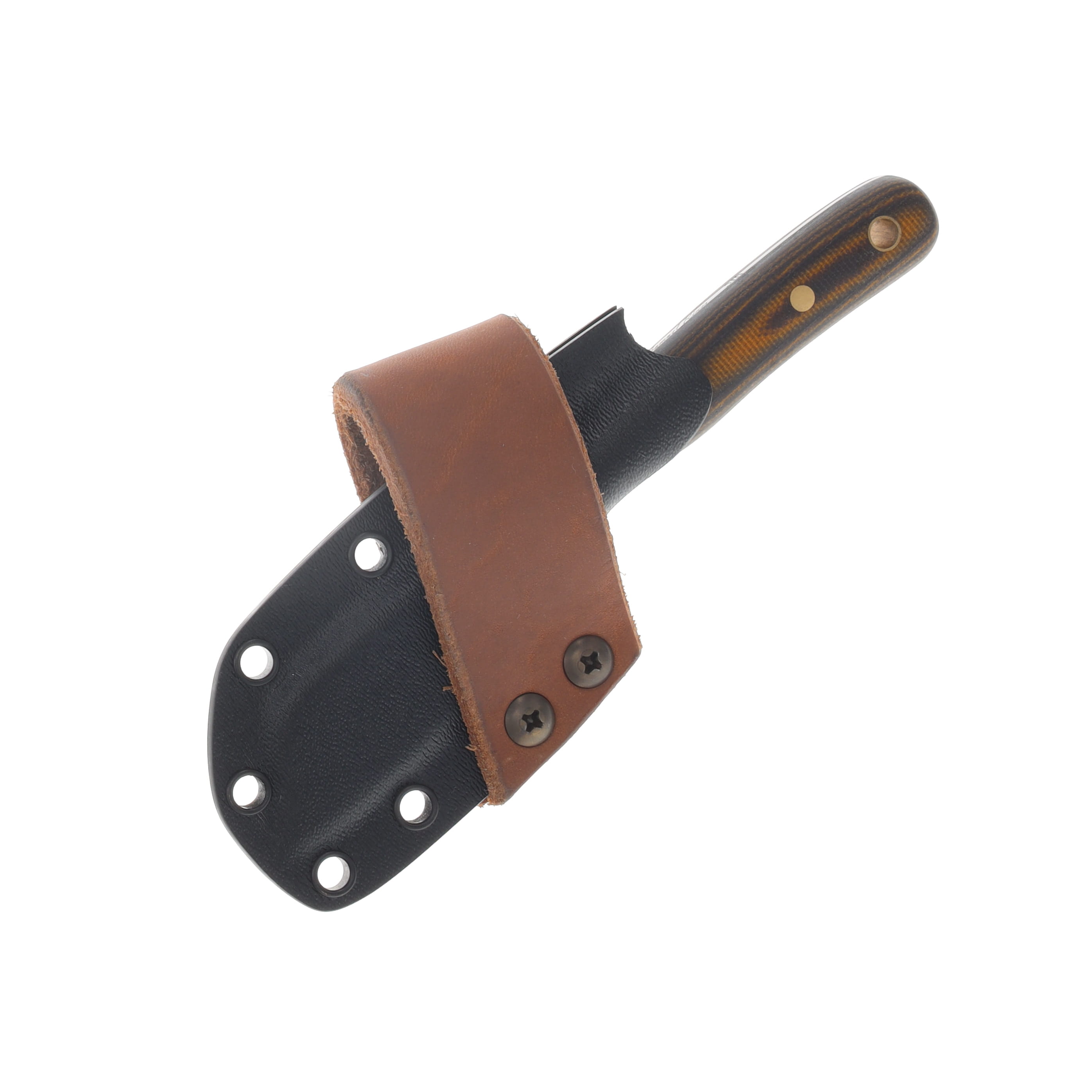 Samuel Riner Custom Knives Pellissippi XL Fixed Blade Acid Washed 80Crv2 Sheepsfoot Tapered Tang/Duck Micarta SRKPXL1 View 3