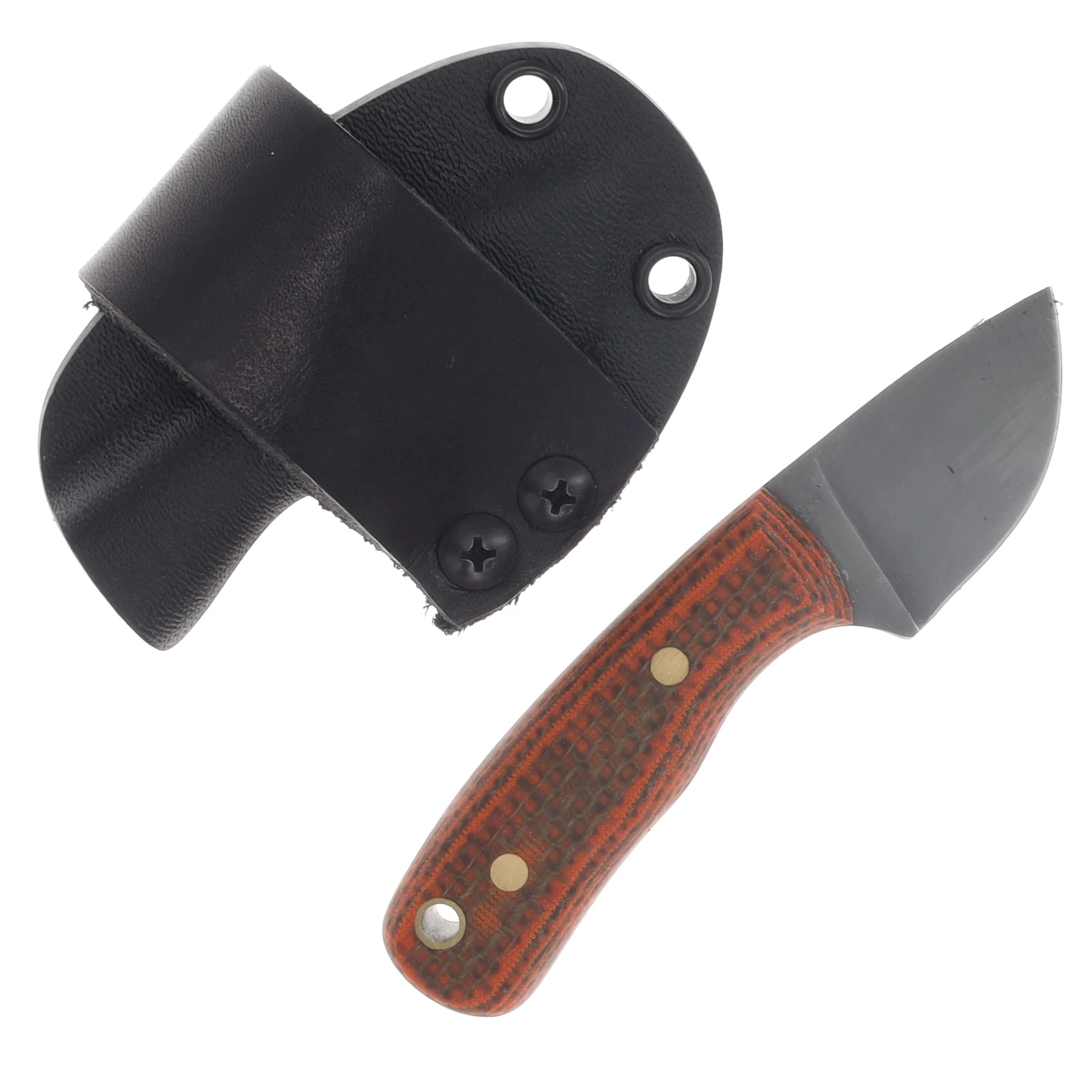 Samuel Riner Custom Knives Adam Fixed Blade Knife Acid Washed 80CRV2/Burlap Micarta Thin Orange Line SRKADAM1 View 2