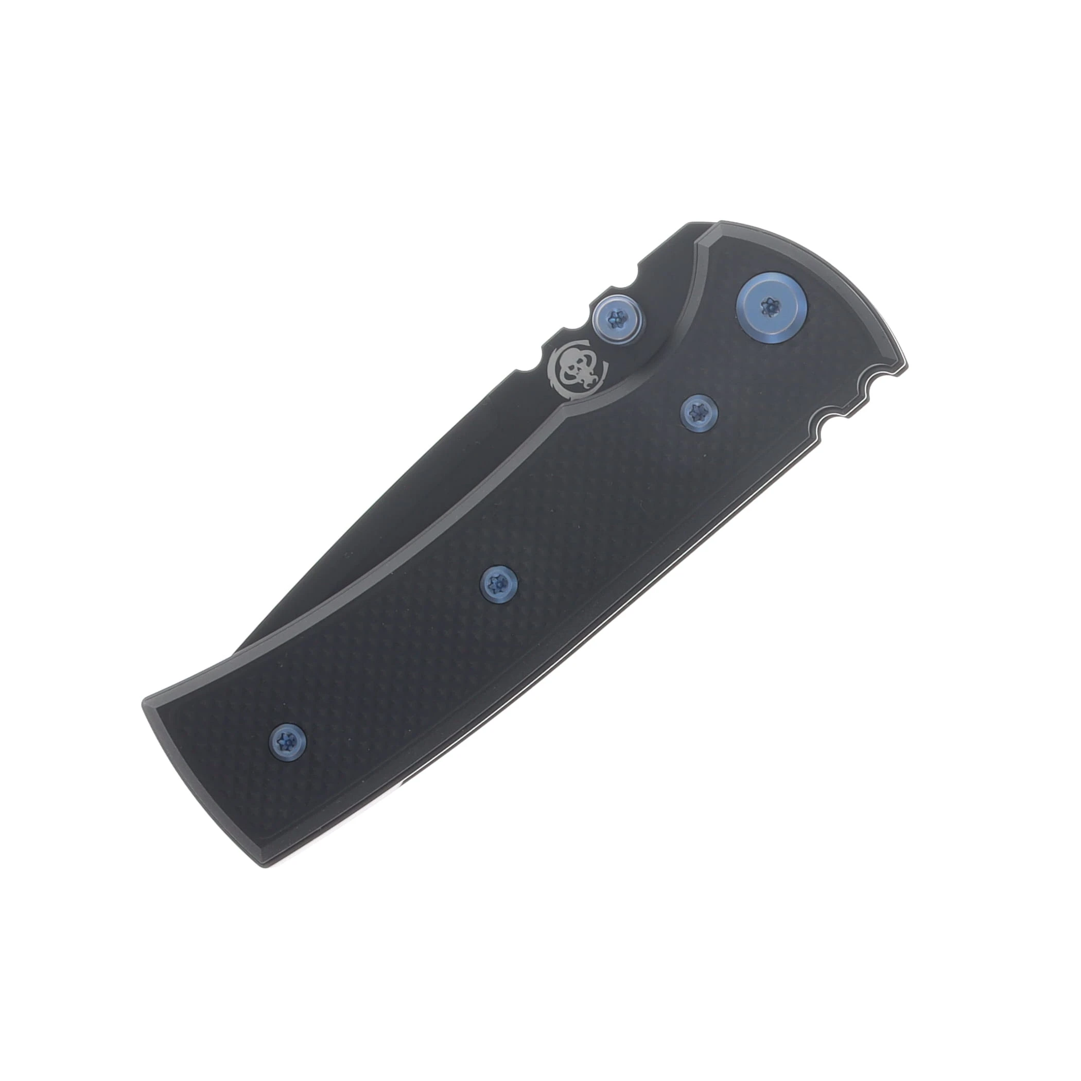 Chaves Blue Label Redencion Street Linerlock Folder Aluminum Knurled Black PVD Blue TI Black DP CK-1B2-1C9A-2D1-BLUE View 5