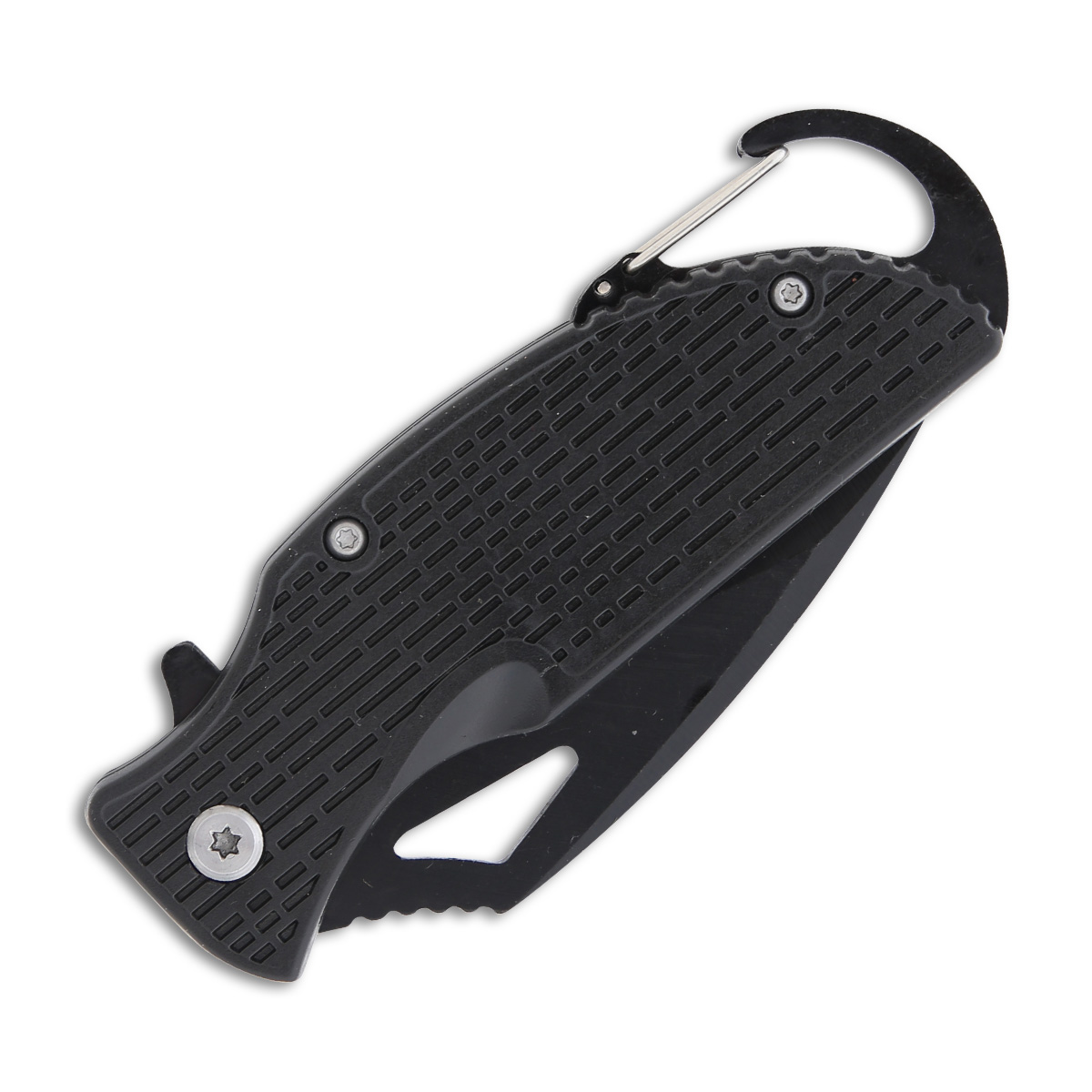 Black Camping Linerlock Folding Knife 2.75in Plain Clip Point Blade 300454BK View 2