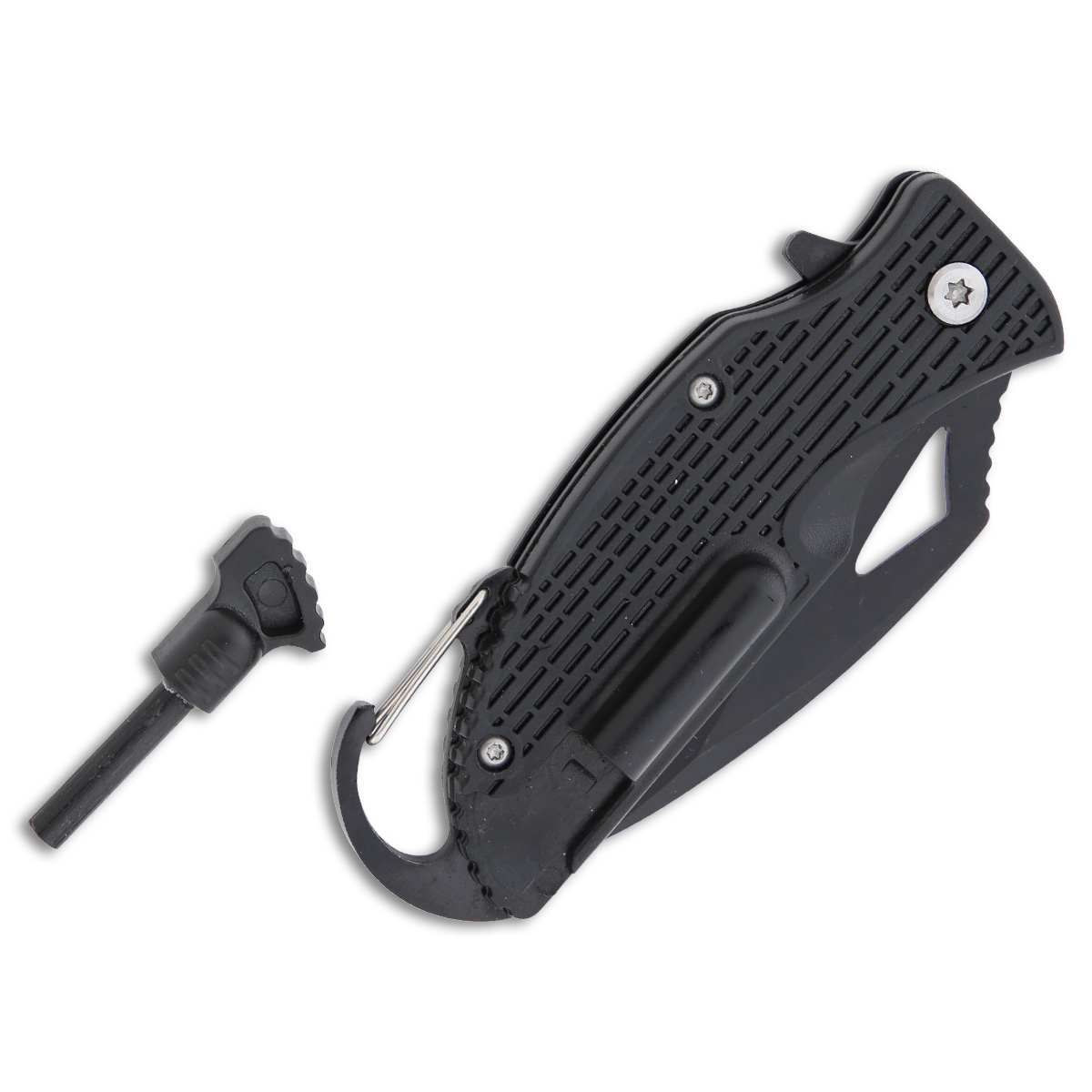 Black Camping Linerlock Folding Knife 2.75in Plain Clip Point Blade 300454BK View 4