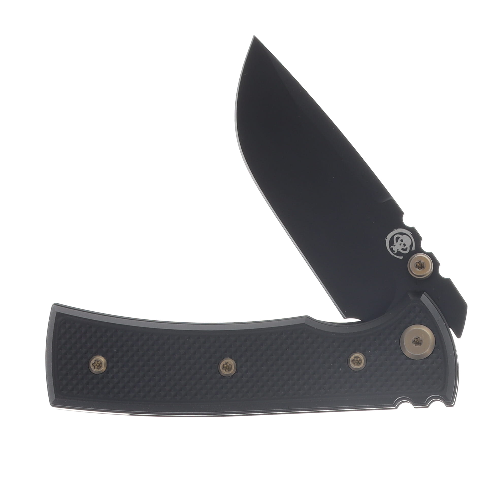Chaves Blue Label Redencion Street Linerlock Folder Aluminum Knurled Black PVD Bronze TI Black DP CK-1B2-1C9A-2D1-BR View 3