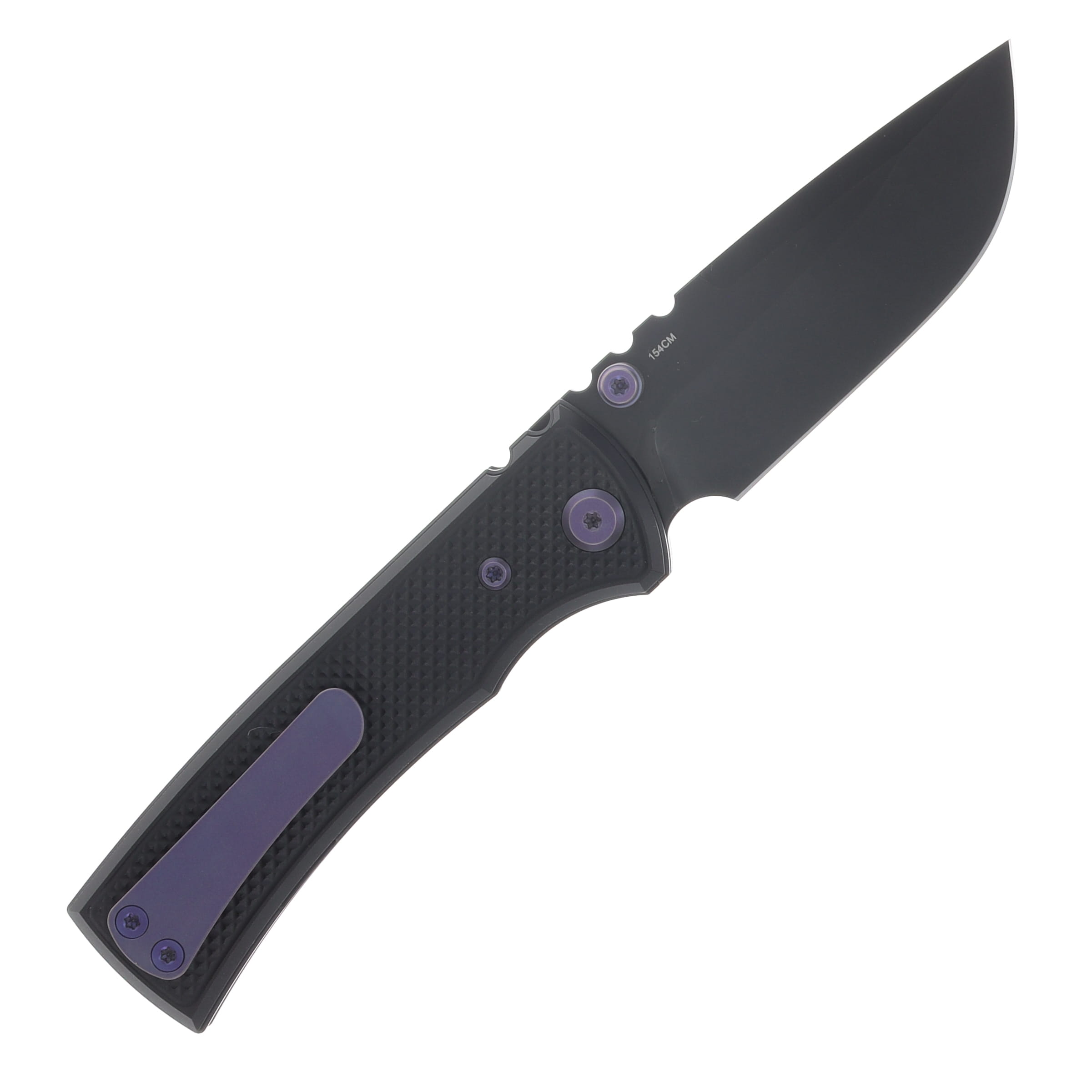 Chaves Blue Label Redencion Street Linerlock Folder Aluminum Knurled Black PVD Purple TI Black DP CK-1B2-1C9A-2D1-PRP View 2